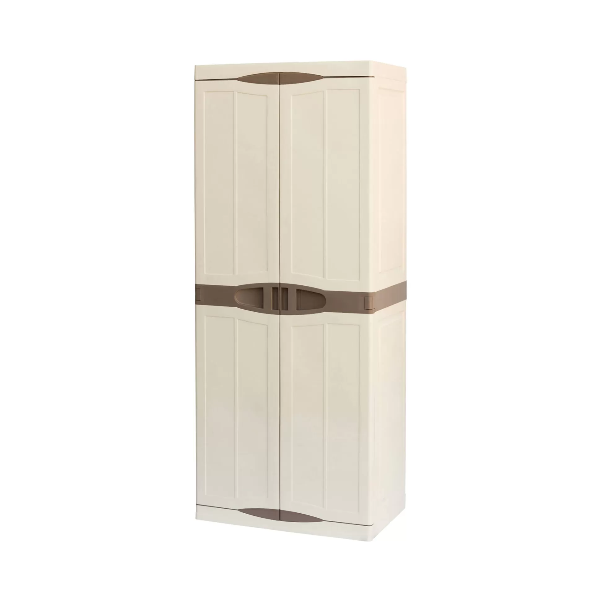 Dmora Armadi Da Esterno<Armadio da esterno Adenina, Beige e Marrone, 70x47h179 cm Finitura elegante