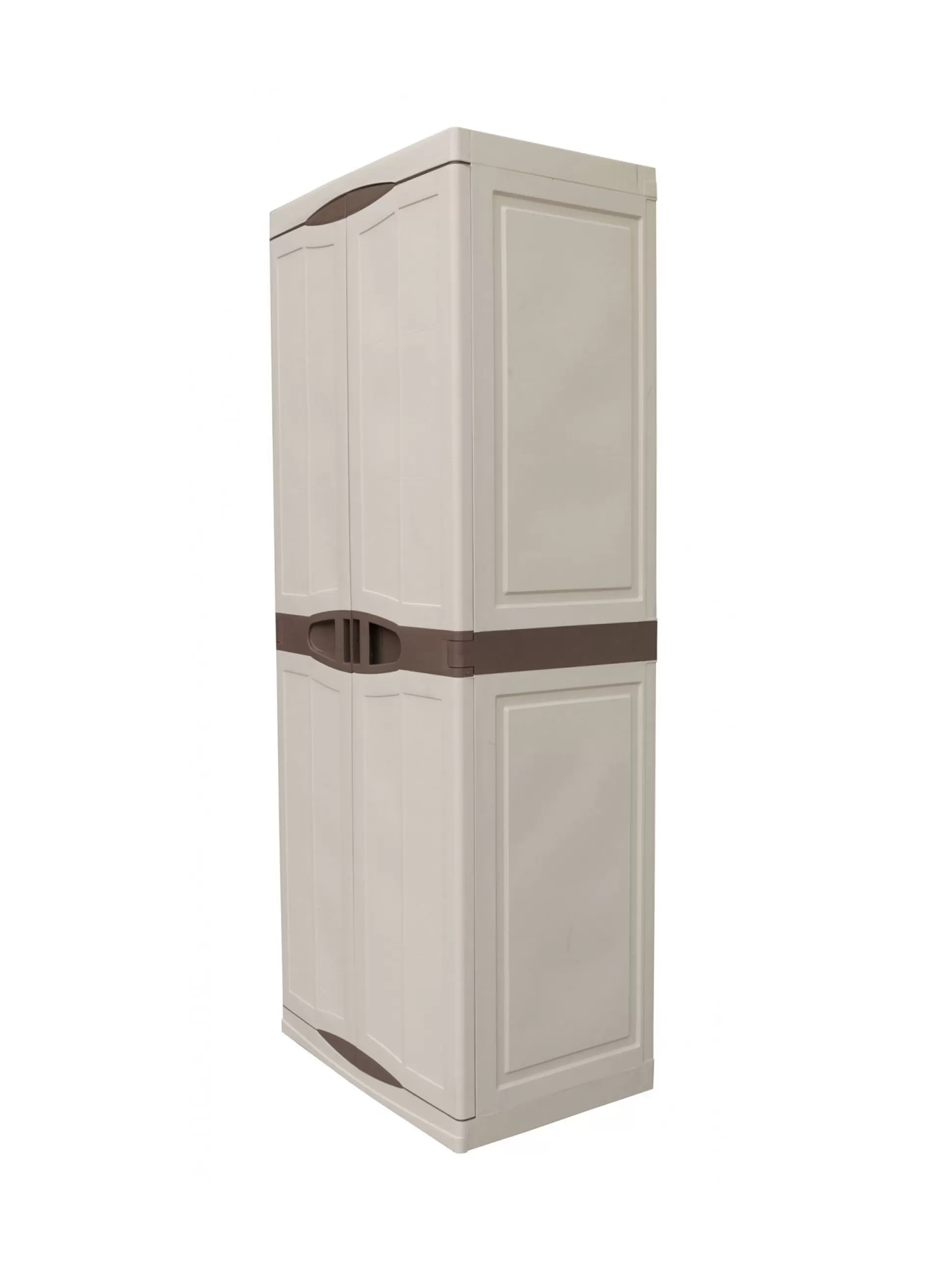 Dmora Armadi Da Esterno<Armadio da esterno Adenina, Beige e Marrone, 70x47h179 cm Finitura elegante