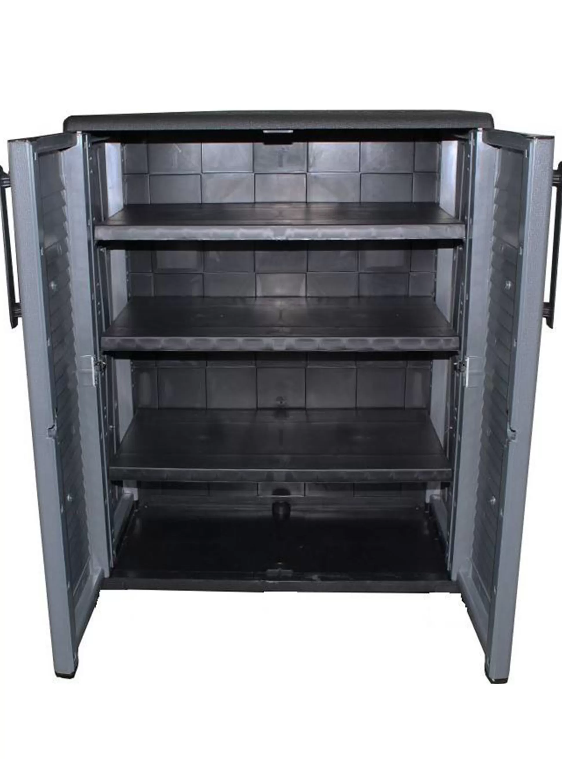 Dmora Armadi Da Esterno<Armadio da esterno Amordel, Grigio e Nero, 68x37h84 cm Finitura righe