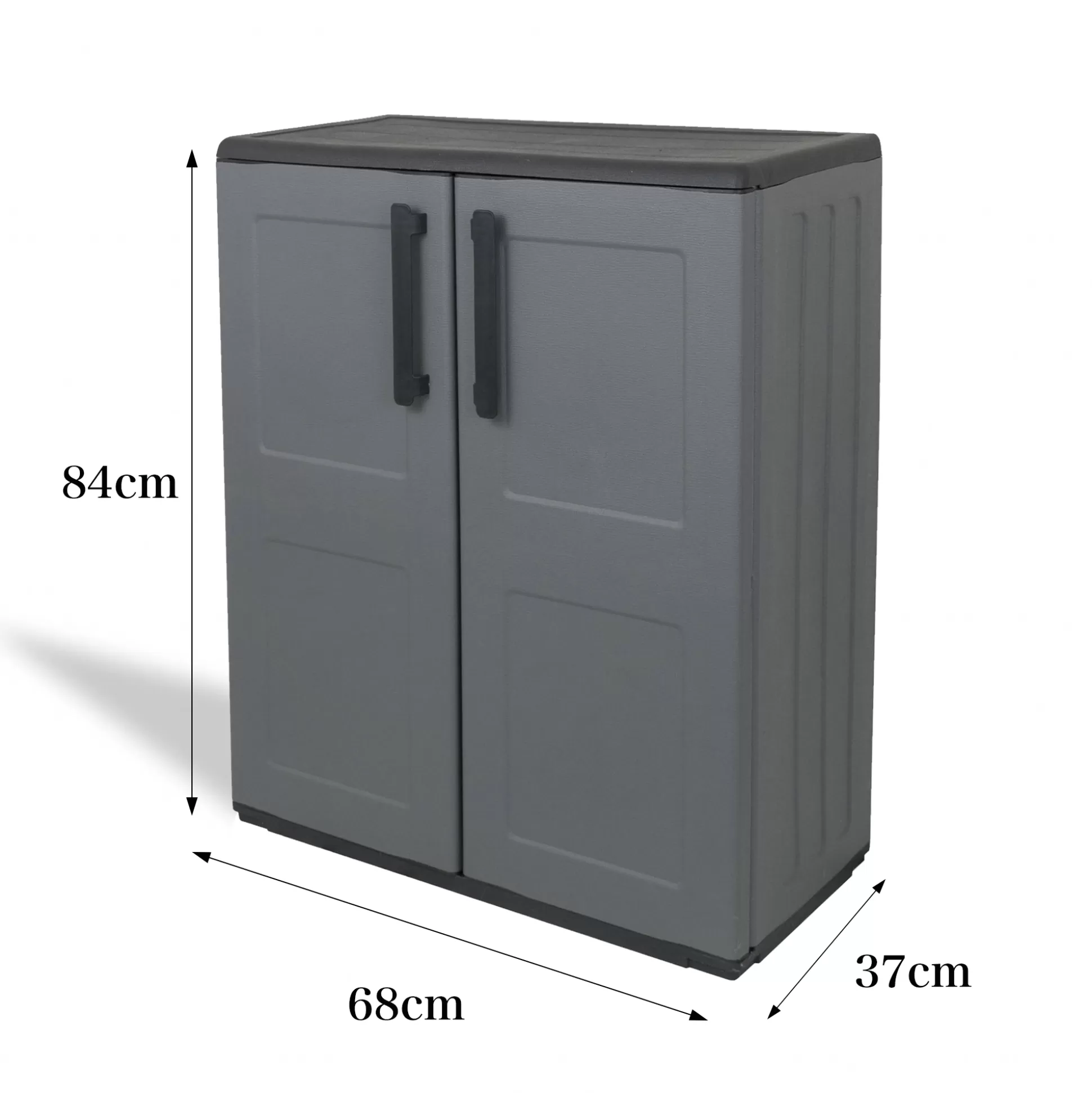 Dmora Armadi Da Esterno<Armadio da esterno Arisa, 68x37h84 cm, Grigio e Nero Finitura quadri