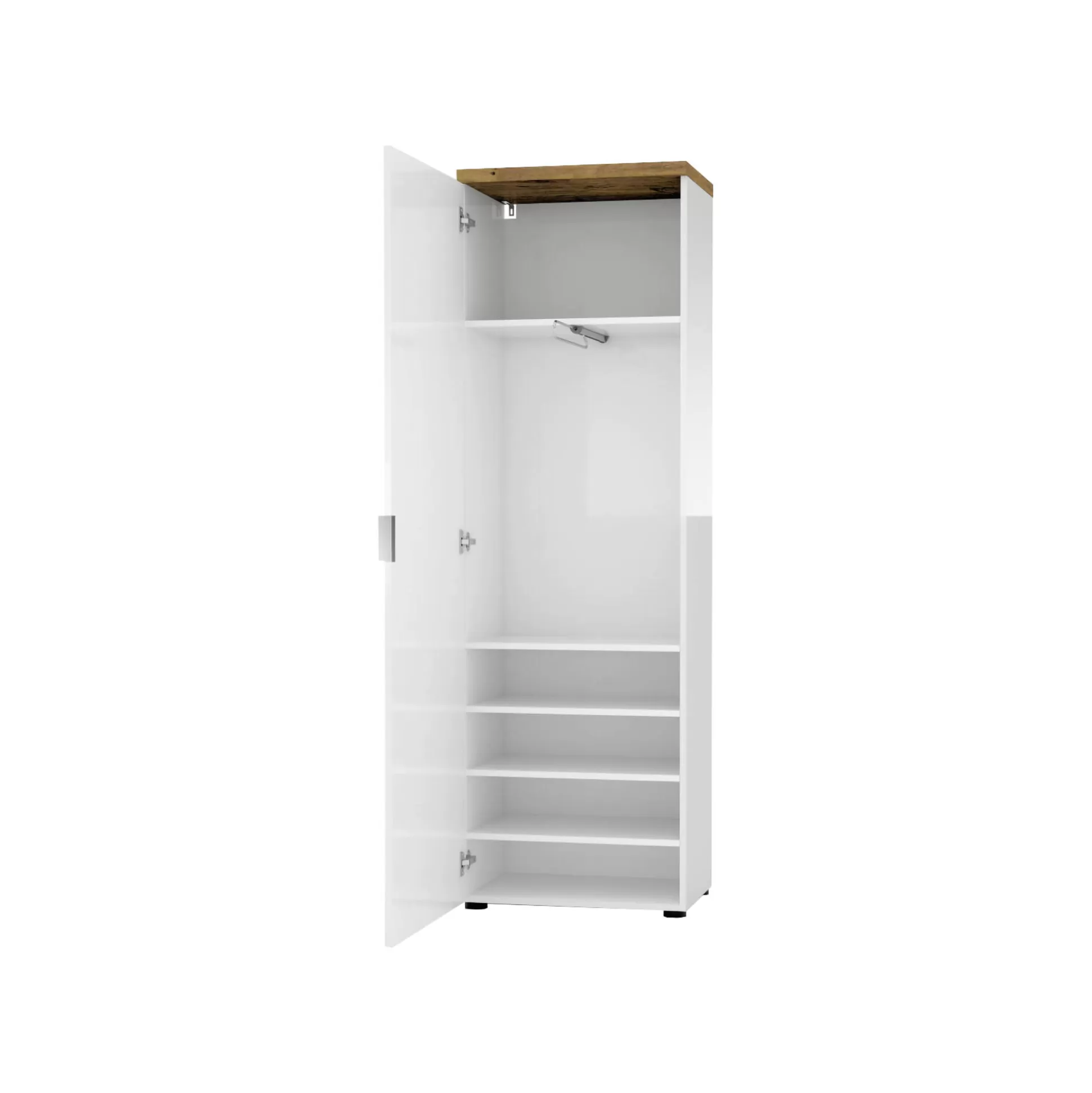 Dmora Armadi Multiuso 1 Anta<Armadio multiuso 1 anta Dcun, 60x40h190 cm, Bianco lucido e Rovere
