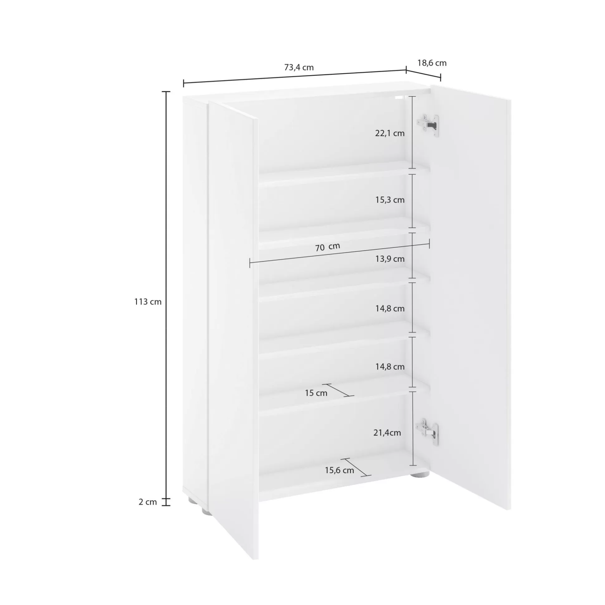 Dmora Armadi Multiuso 2 Ante<Armadio multiuso 2 ante Unicorno, 70x19h115 cm,