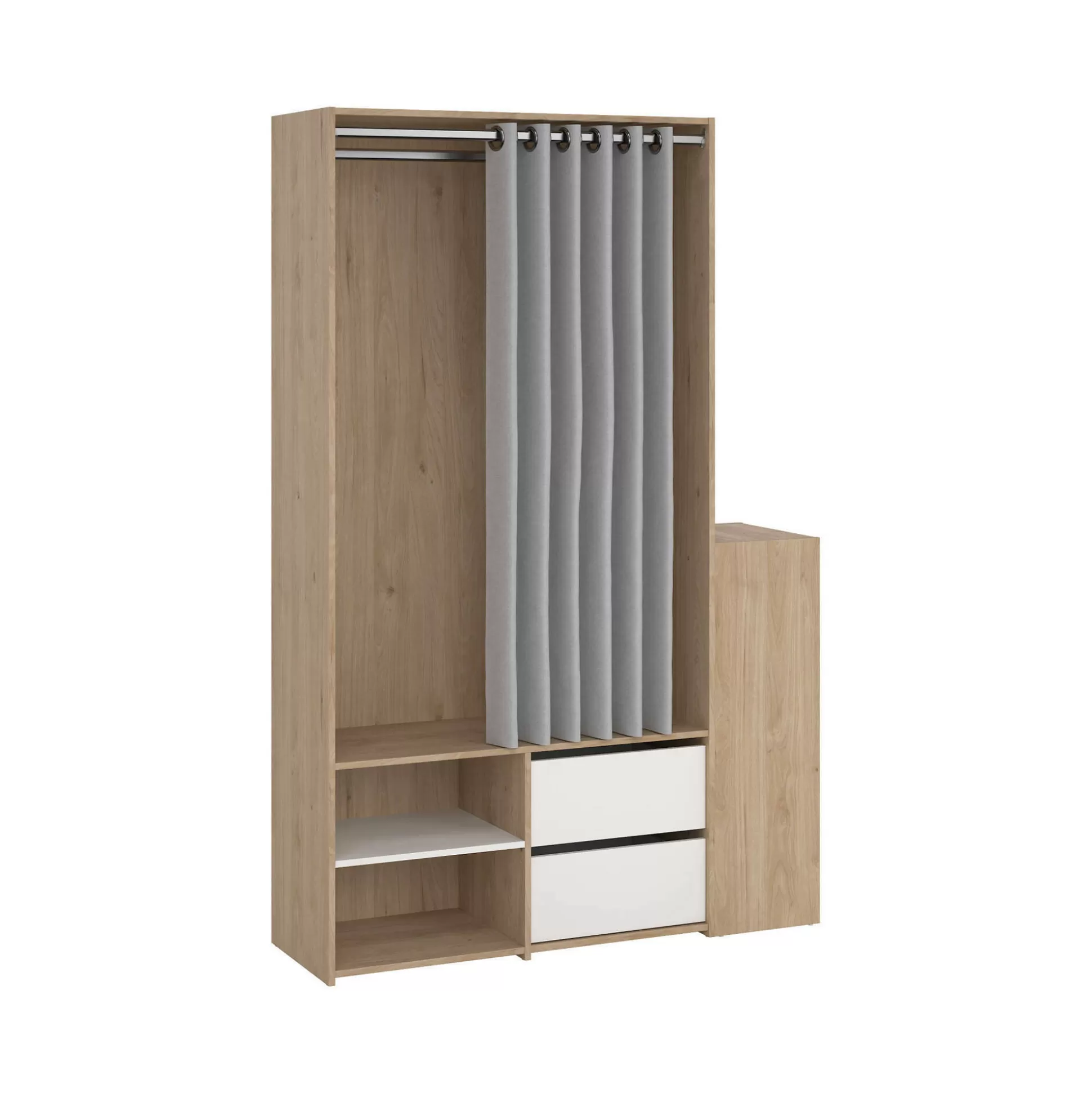 Dmora Altri Armadi Multiuso<Armadio multiuso grande Amaranto, 40x128 h198 cm, Rovere e Bianco