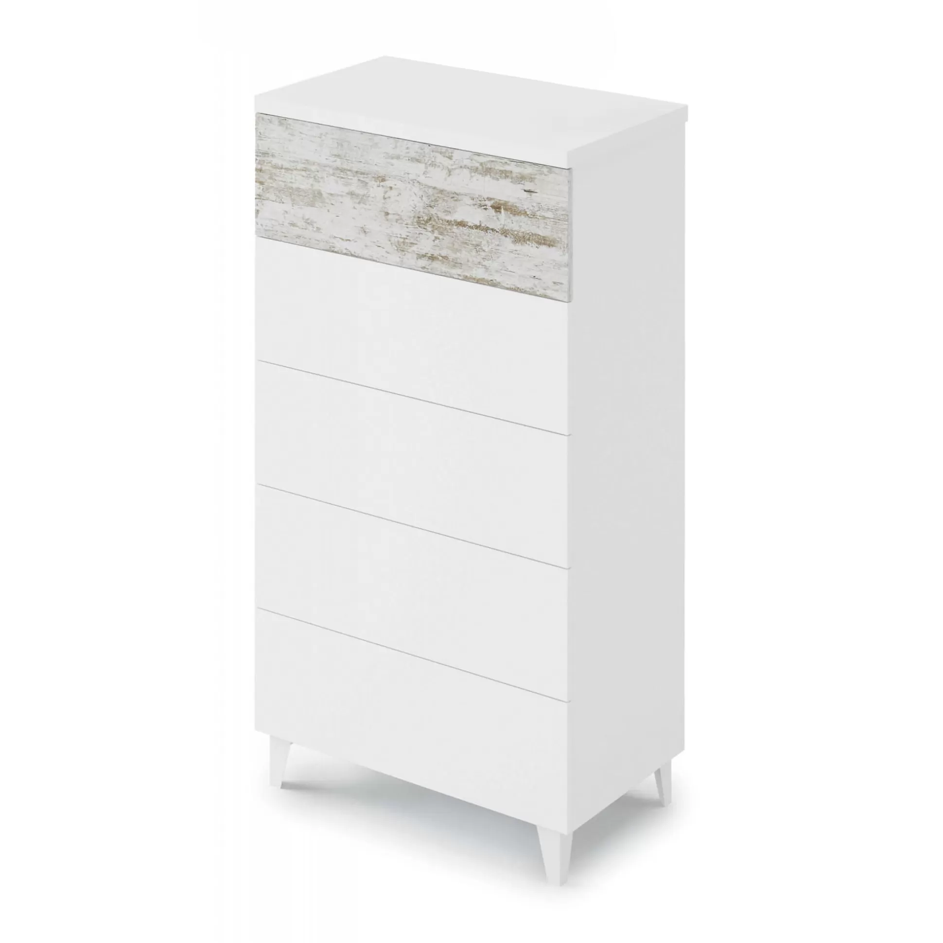 Dmora Cassettiere<Cassettiera Aaron, 61x40h117 cm, con dettaglio