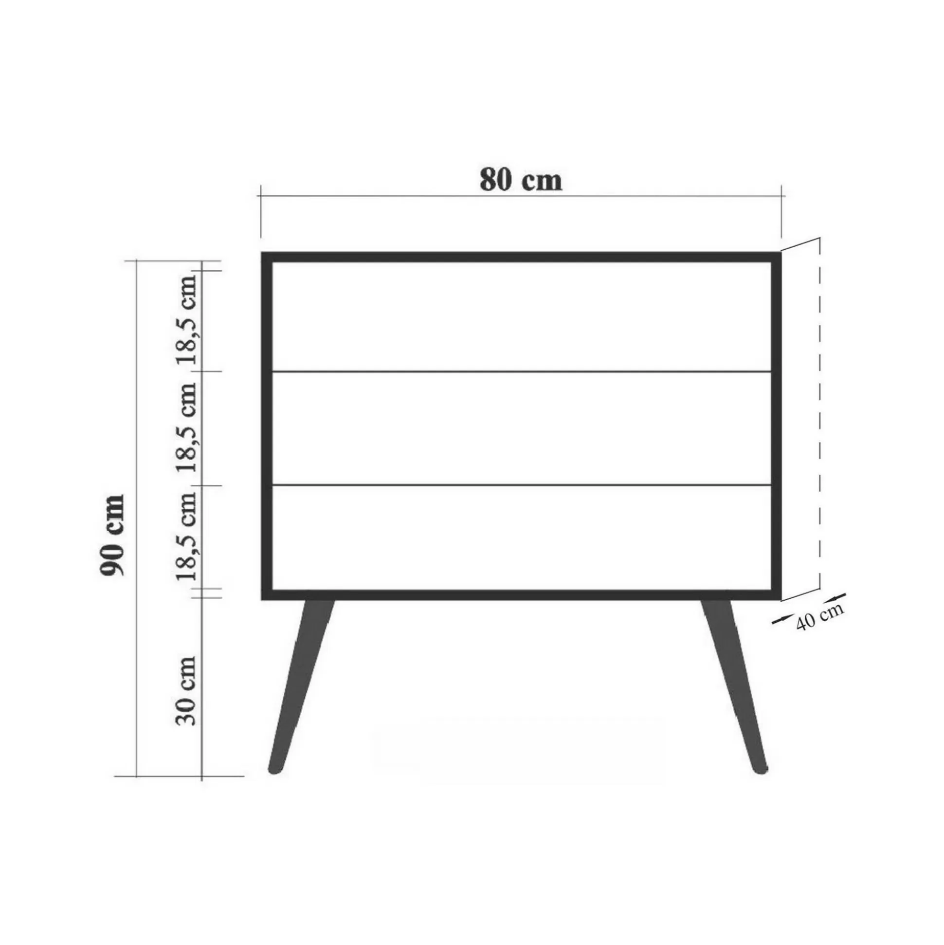 Dmora Cassettiere<Cassettiera Apricale, 80x40h89 cm,
