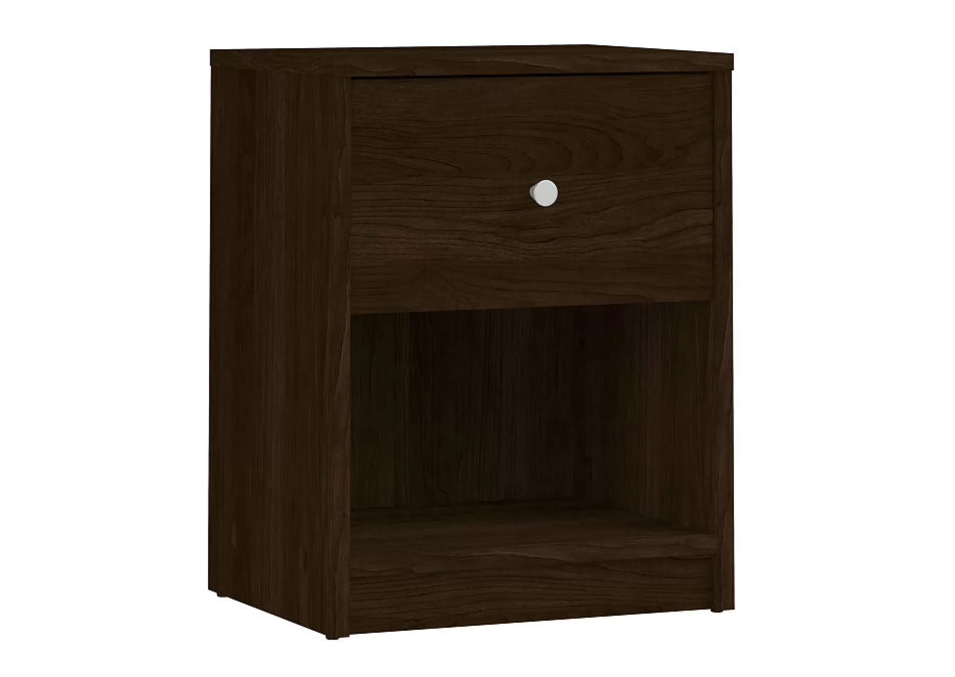 Dmora Comodini<Comodino a un cassetto, colore marrone, cm 37.9 x 48.4 x 30.1