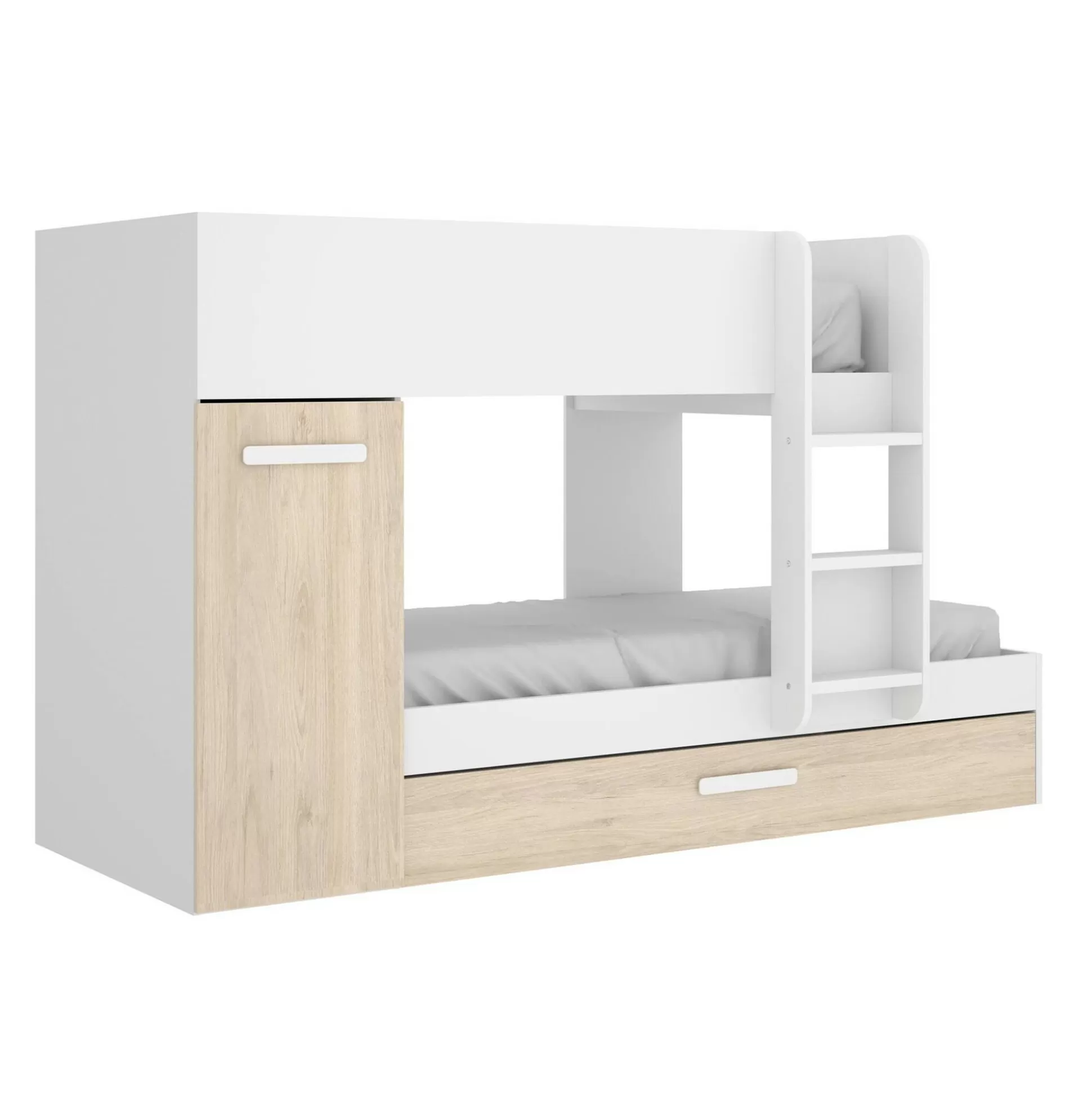 Dmora Composizioni Camera Da Letto<Composizione camera da letto Agle, 244x112h150 cm, Rovere e Bianco