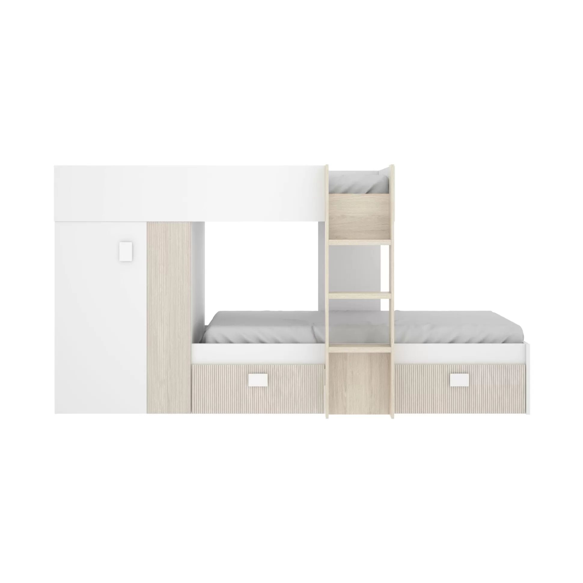 Dmora Composizioni Camera Da Letto<Composizione camera da letto Araba, 271x111h150 cm, Bianco e Rovere