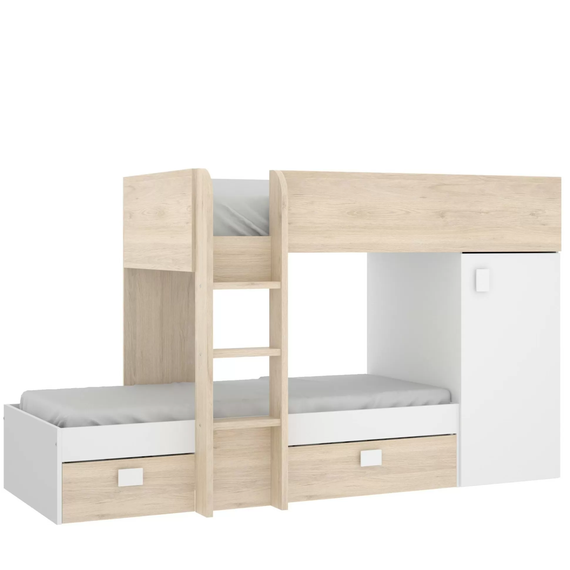 Dmora Composizioni Camera Da Letto<Composizione camera da letto Pax, 255x112h150 cm, Bianco e Rovere
