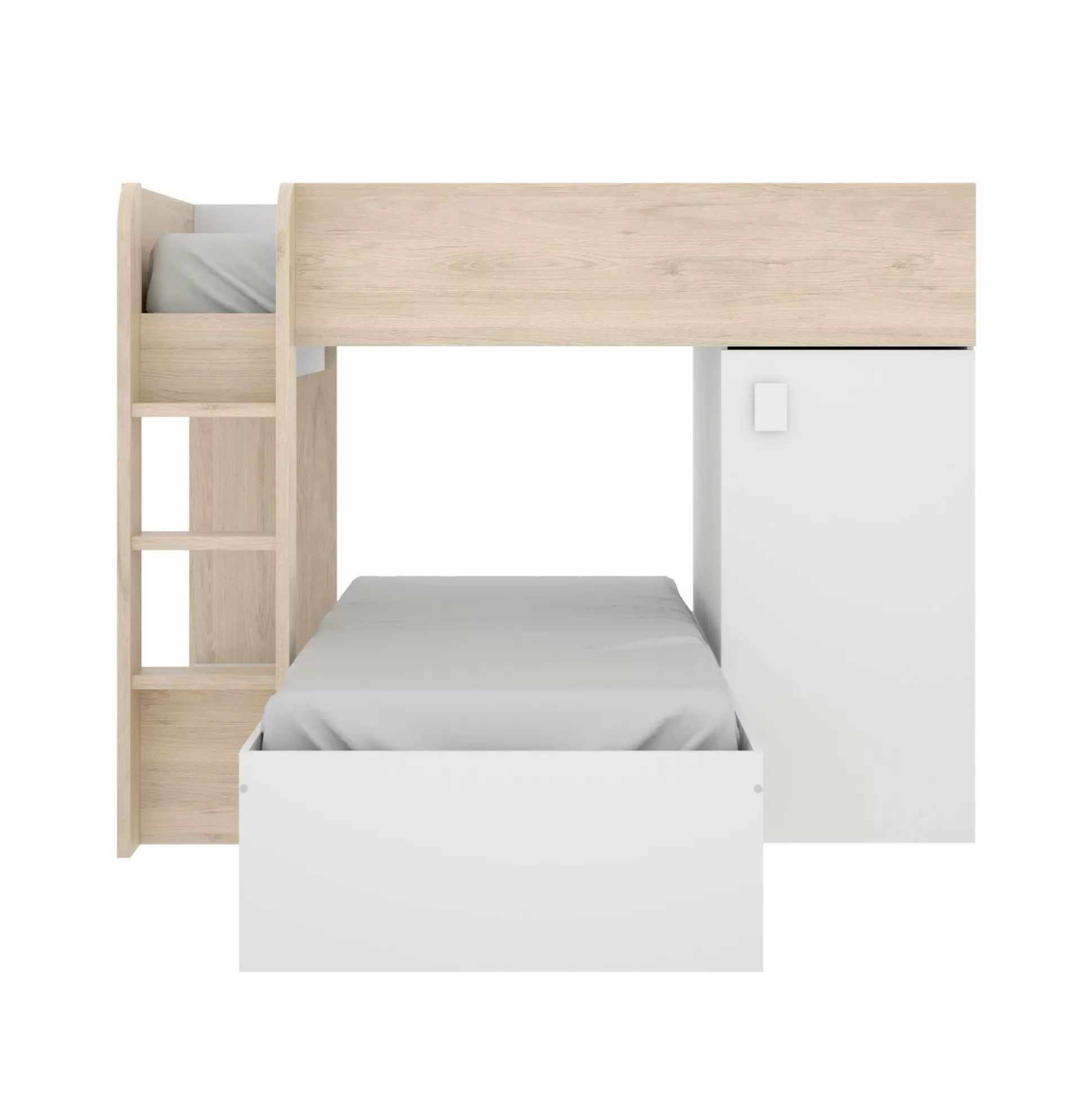 Dmora Composizioni Camera Da Letto<Composizione camera da letto Pax, 255x112h150 cm, Bianco e Rovere