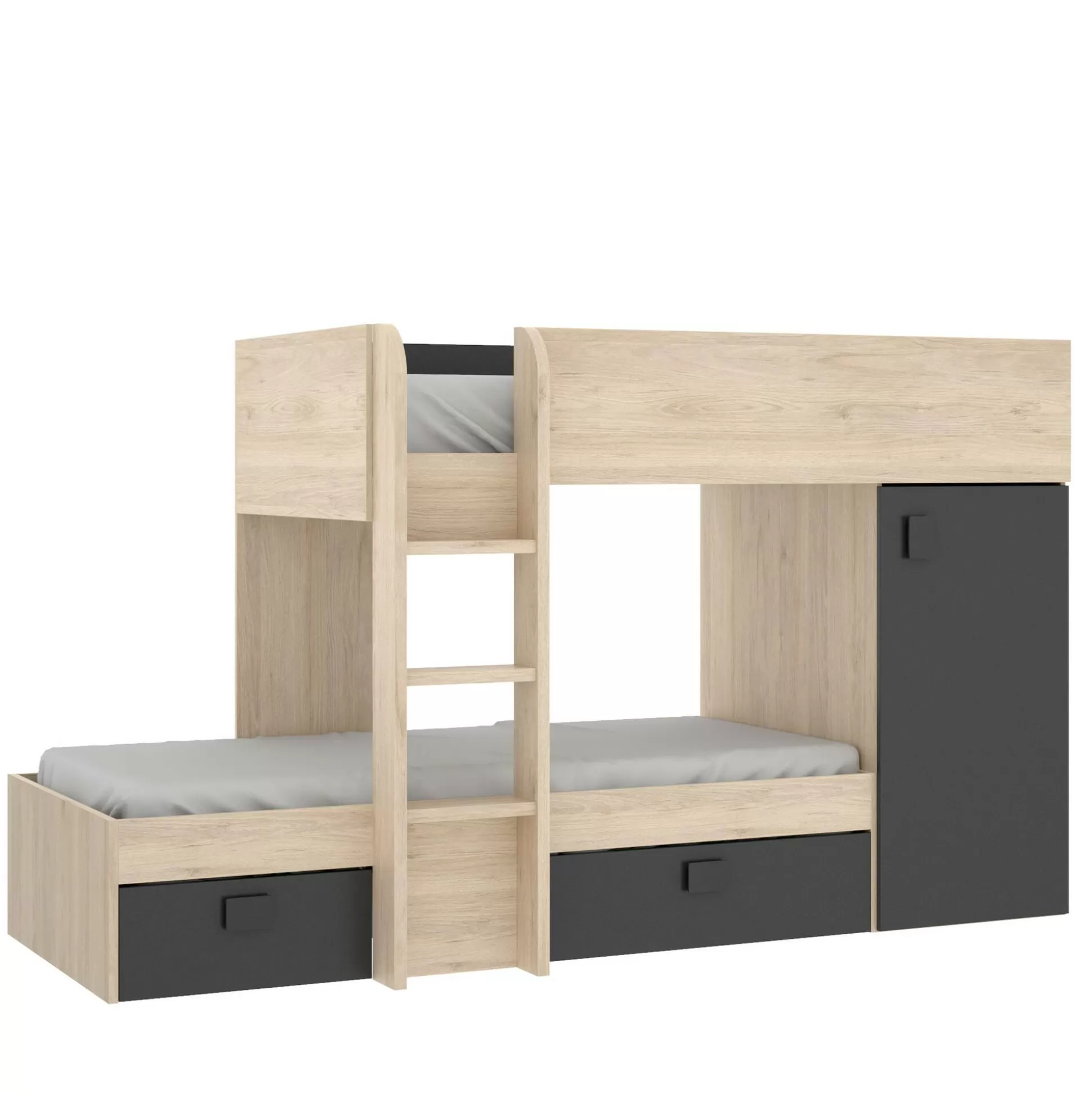 Dmora Composizioni Camera Da Letto<Composizione camera da letto Pax, 255x112h150 cm, Rovere e Antracite