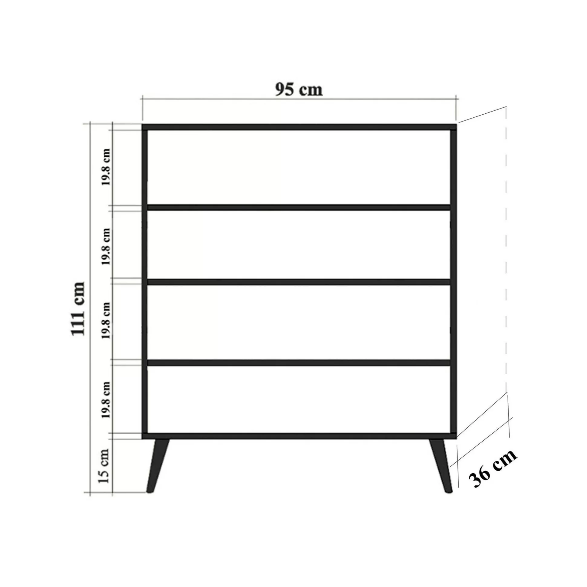 Dmora Credenze<Credenza Agyemang, 95x36 h111 cm, Quercia e Multicolore