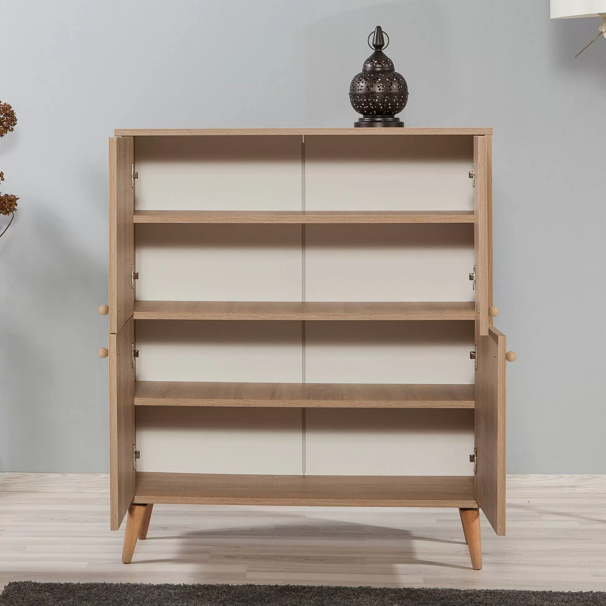Dmora Credenze<Credenza Agyemang, 95x36 h111 cm, Quercia e Multicolore