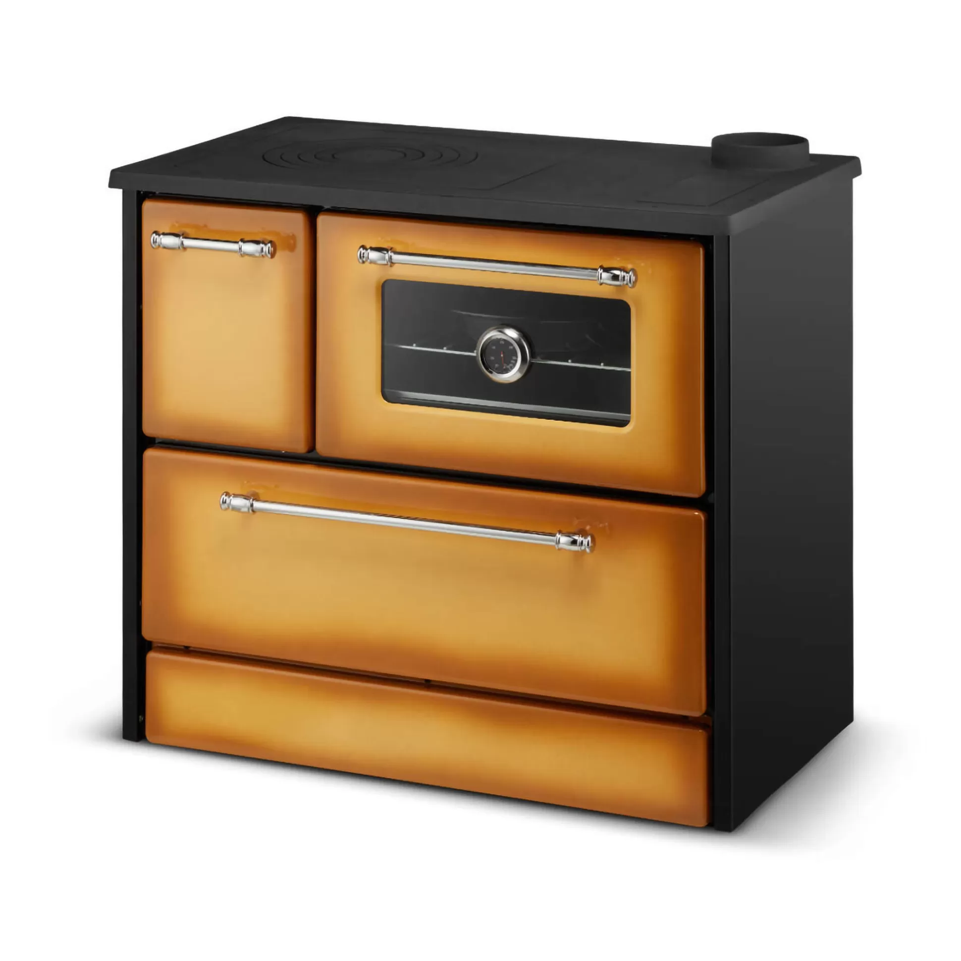 Dmora Stufe A Legna<Cucina a legna Andalo, 87x51 h79 cm, Giallo e Nero