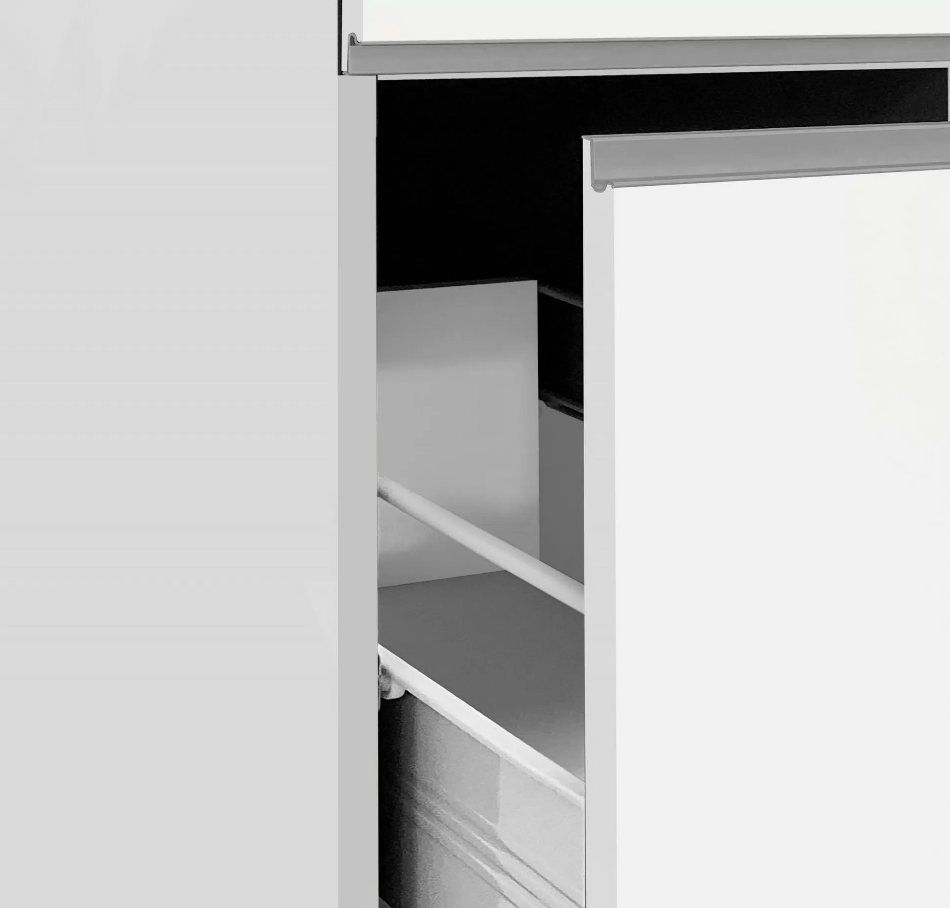 Dmora Mobili Dispensa<Dispensa da cucina Atrax, 30x60h165 cm, Bianco lucido e Ardesia