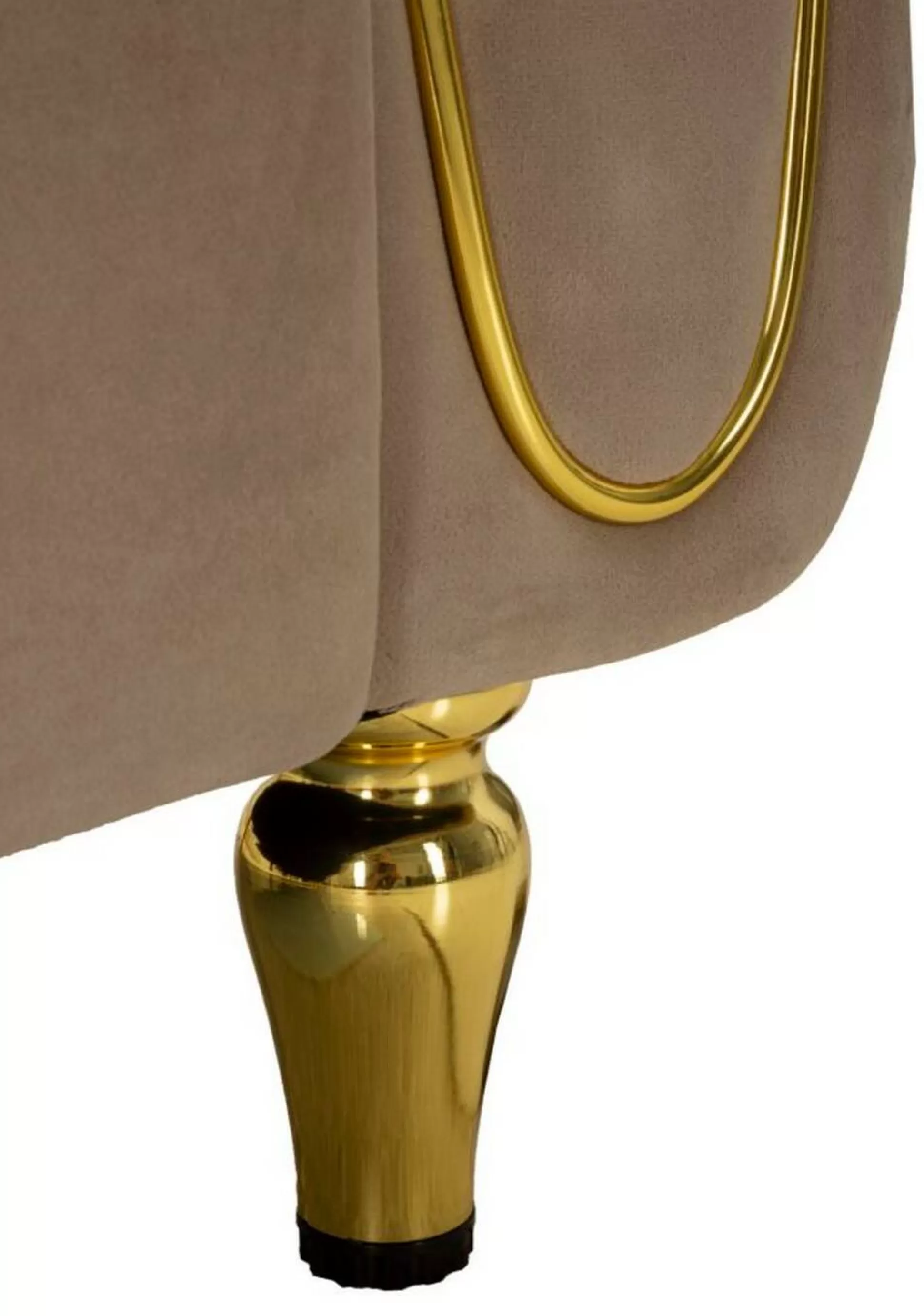 Dmora Divani Fissi 2 Posti<Divano fisso 2 posti Gandolfo, 81x155 h71 cm, Grigio e Oro