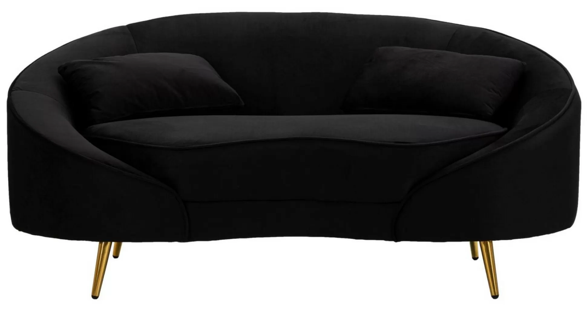 Dmora Divani Fissi 2 Posti<Divano fisso 2 posti Gupta, 148x84 h68 cm, Nero e Oro