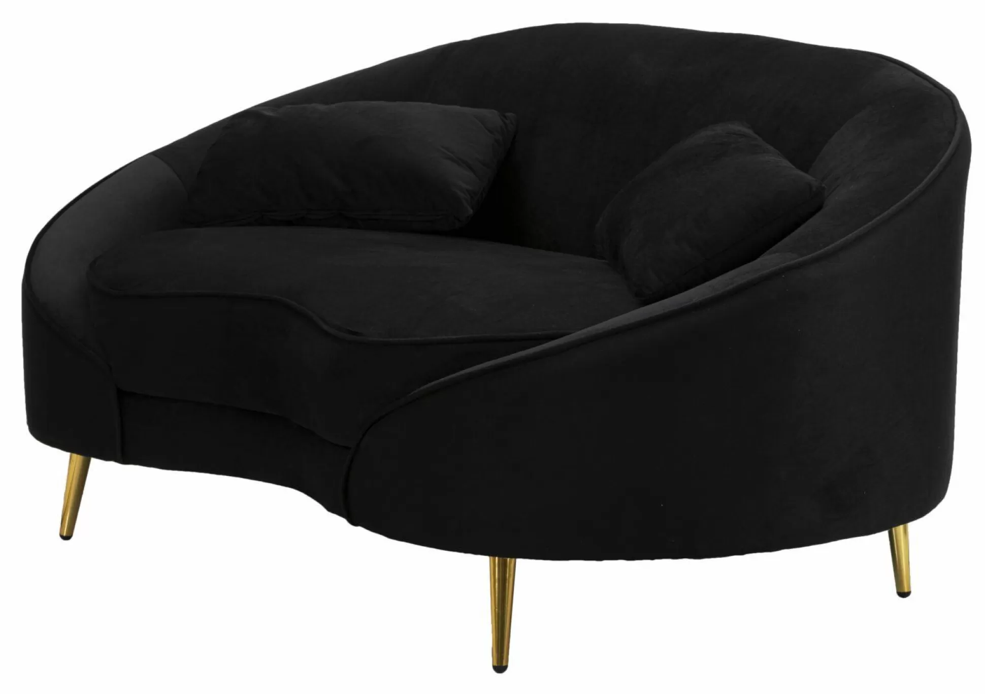 Dmora Divani Fissi 2 Posti<Divano fisso 2 posti Gupta, 148x84 h68 cm, Nero e Oro