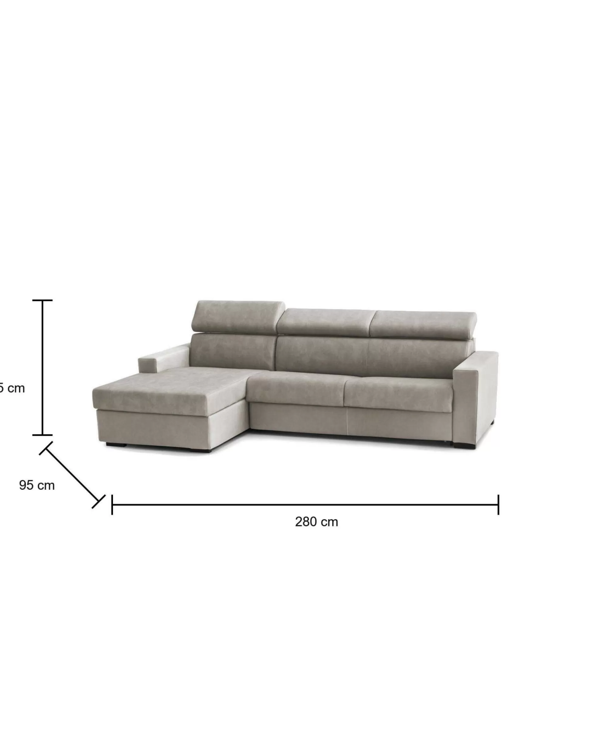 Dmora Divani Fissi Con Penisola<Divano fisso con penisola Akela, Cm 280x95h85,