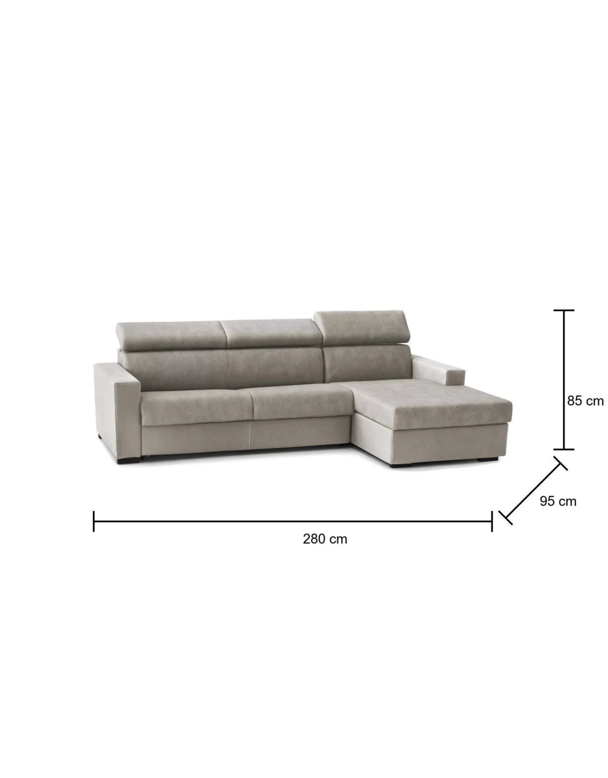 Dmora Divani Fissi Con Penisola<Divano fisso con penisola Ameno, Cm 280x95h85,