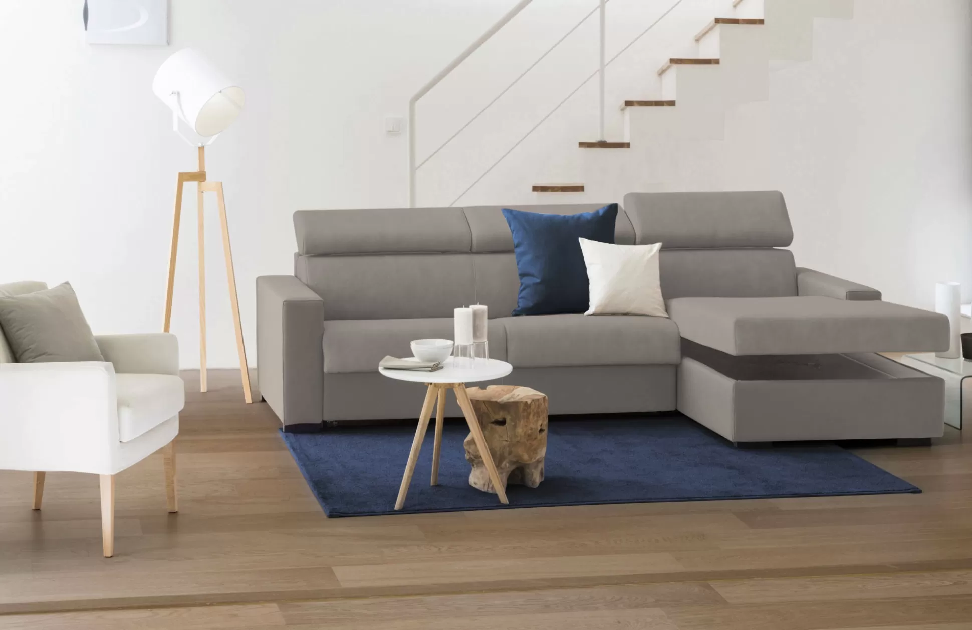 Dmora Divani Fissi Con Penisola<Divano fisso con penisola Ameno, Cm 280x95h85,