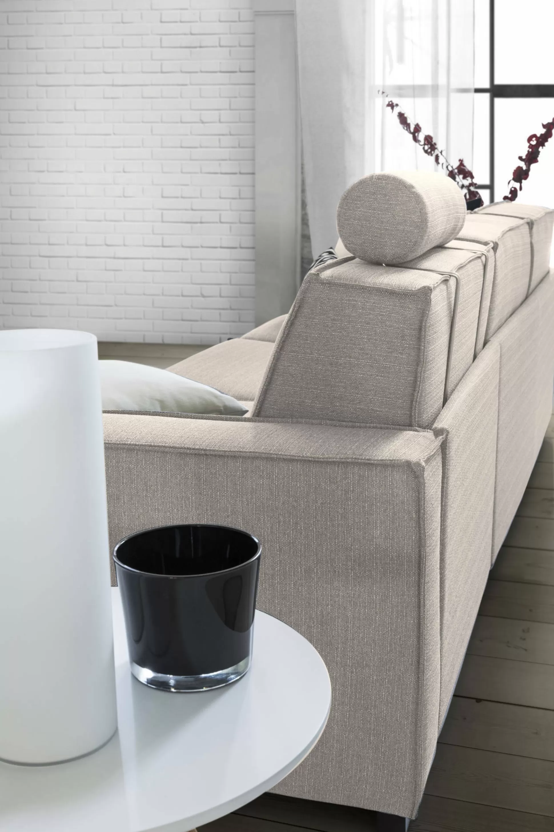Dmora Divani Fissi Con Penisola<Divano fisso con penisola Ametrino, Cm 280x95h90,