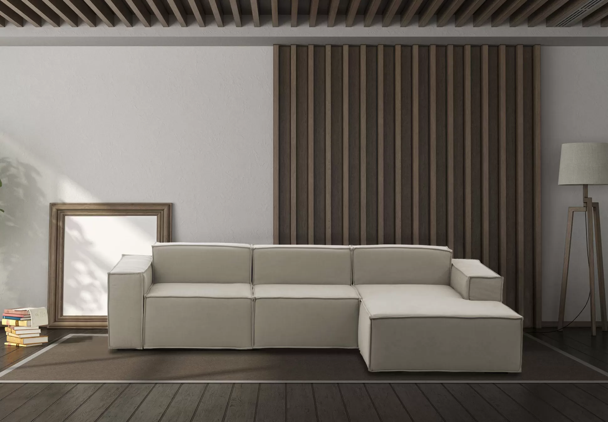 Dmora Divani Fissi Con Penisola<Divano fisso con penisola Ananas, Cm 300x170h70,