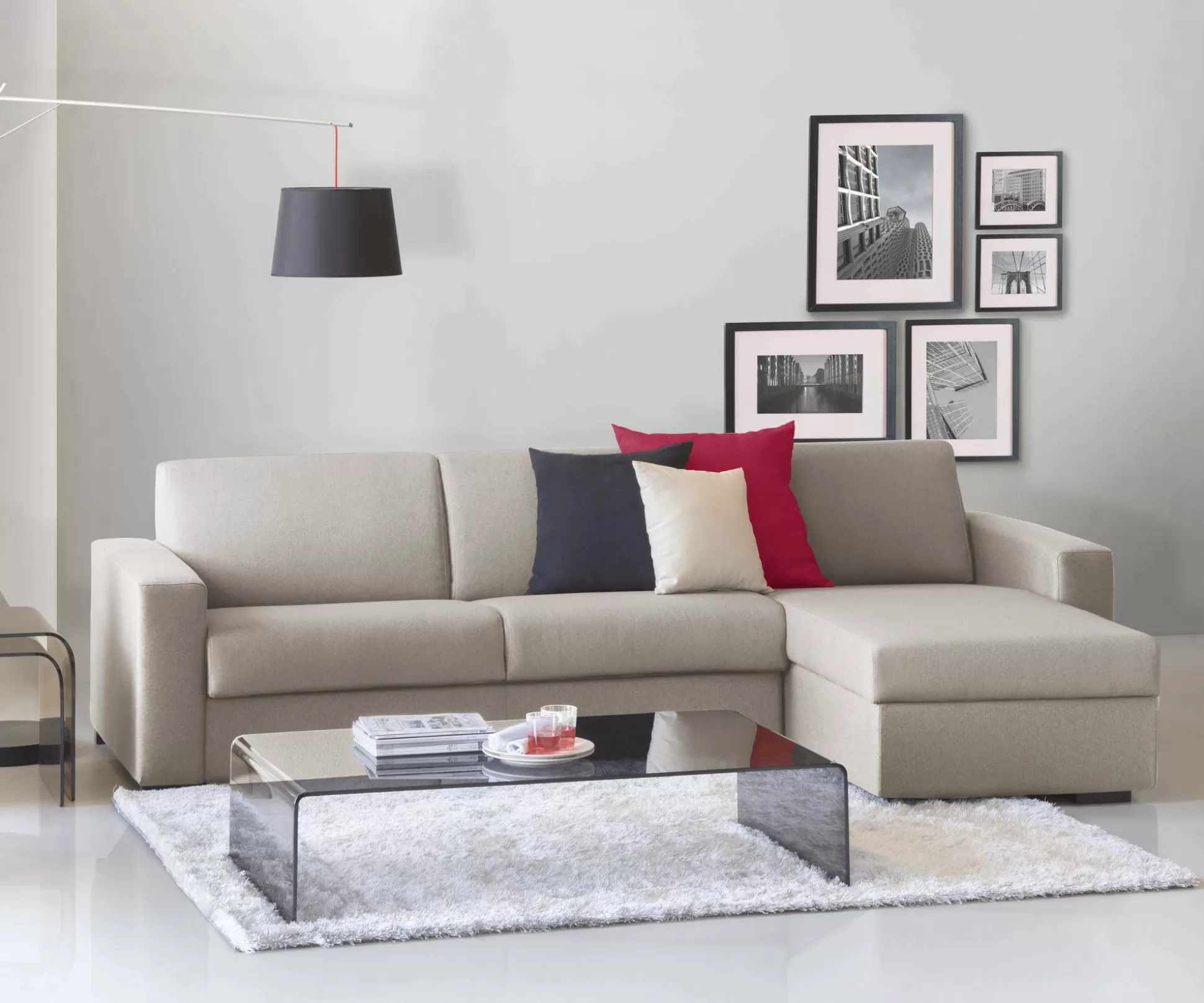 Dmora Divani Fissi Con Penisola<Divano fisso con penisola Azechiele, Cm 260x95h90,