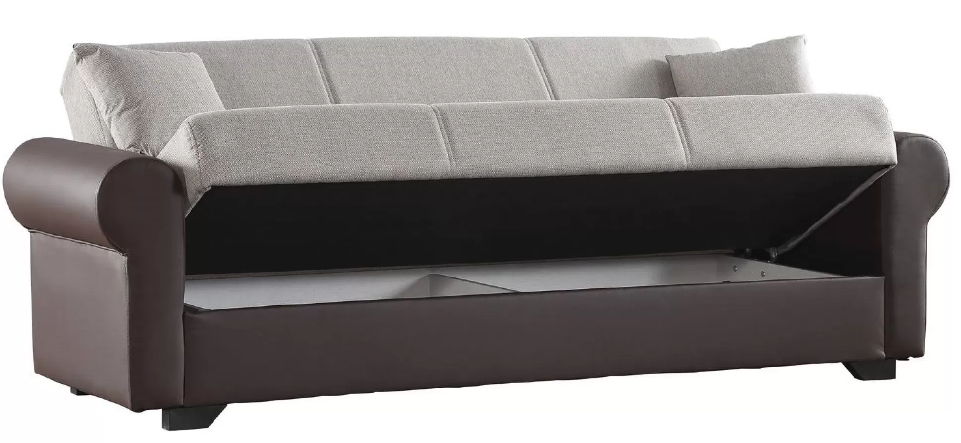 Dmora Divani Letto 3 Posti<Divano letto 3 posti Dfiorini, 233x84h94 cm, Marrone e Grigio