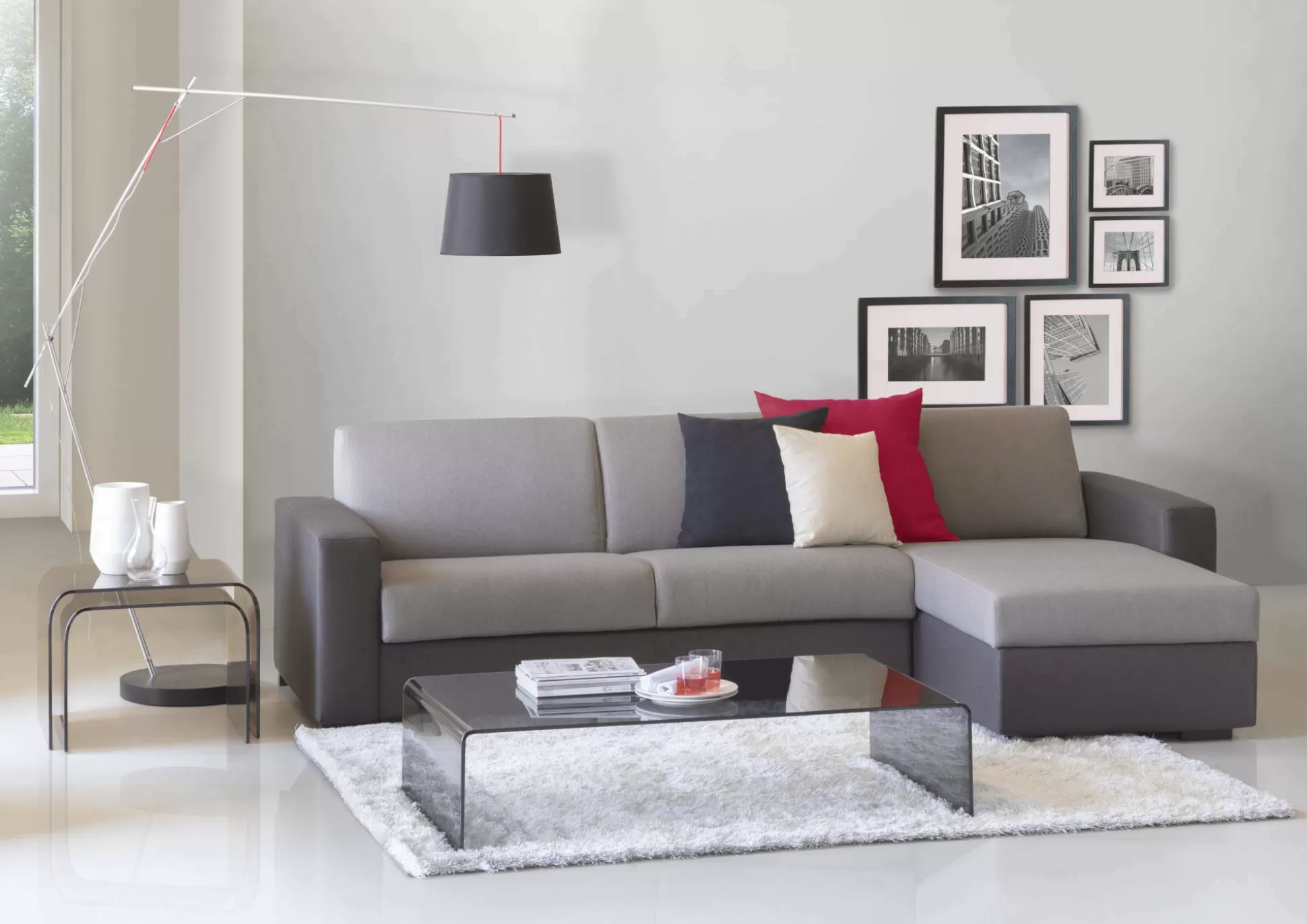Dmora Divani Letto Con Penisola<Divano letto con penisola Aika, Cm 280x95h90, Grigio e Antracite