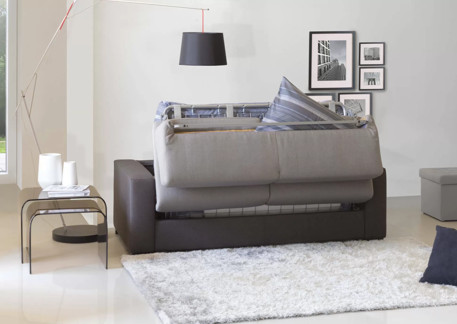 Dmora Divani Letto Con Penisola<Divano letto con penisola Aika, Cm 280x95h90, Grigio e Antracite