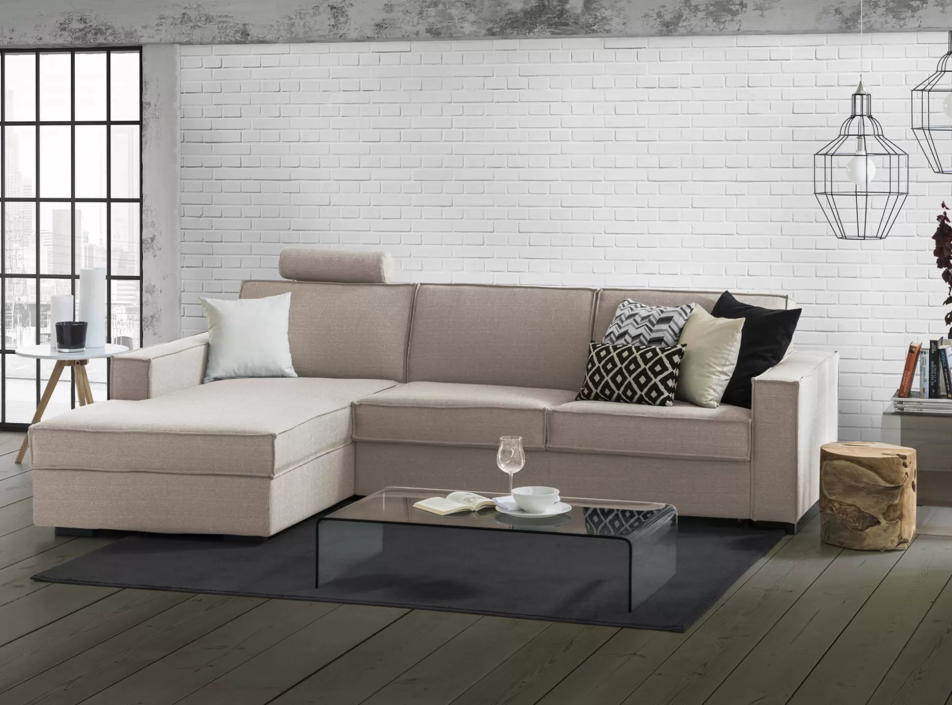 Dmora Divani Letto Con Penisola<Divano letto con penisola Albenga, Cm 260x95h90,