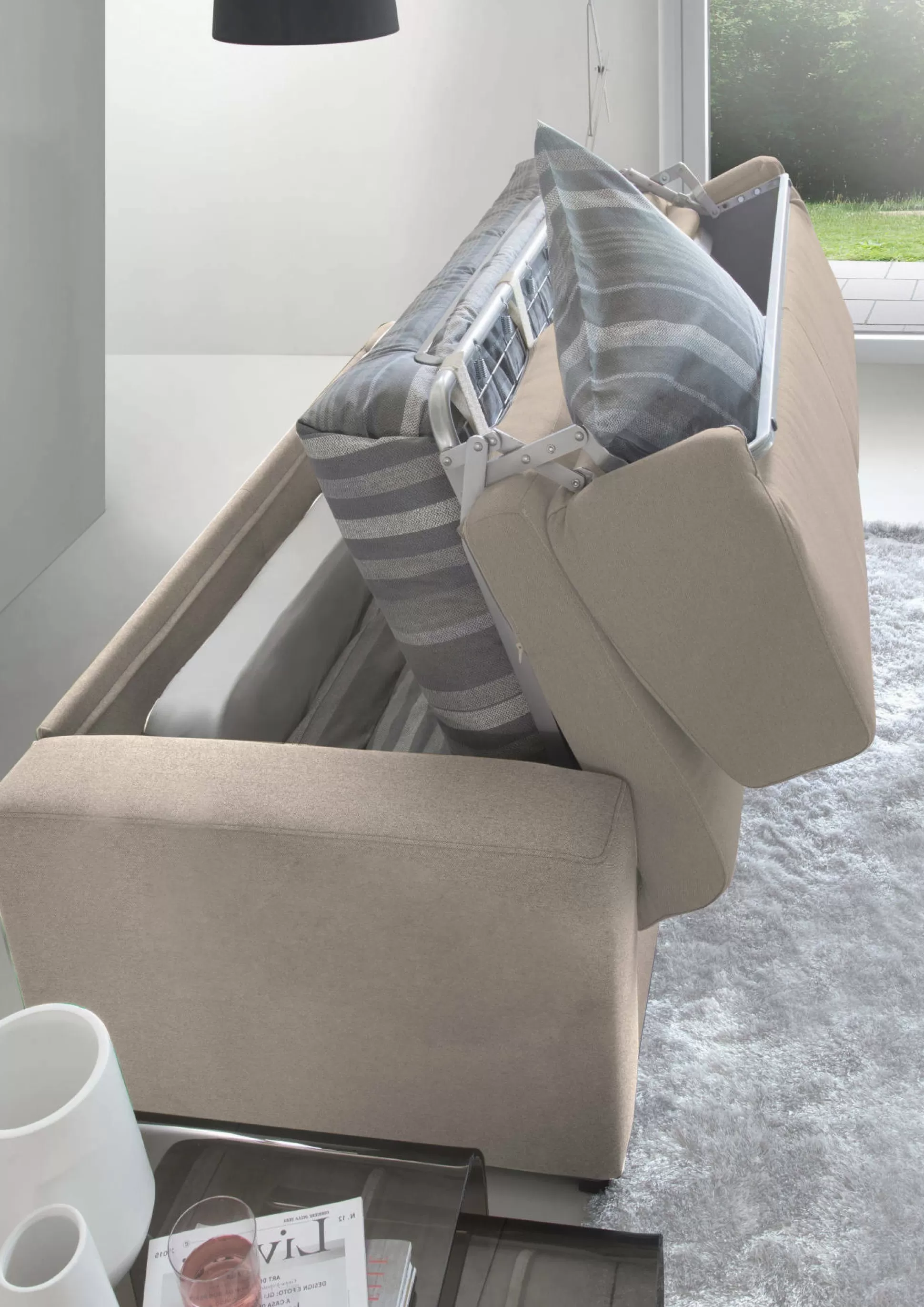Dmora Divani Letto Con Penisola<Divano letto con penisola Albenga, Cm 260x95h90,
