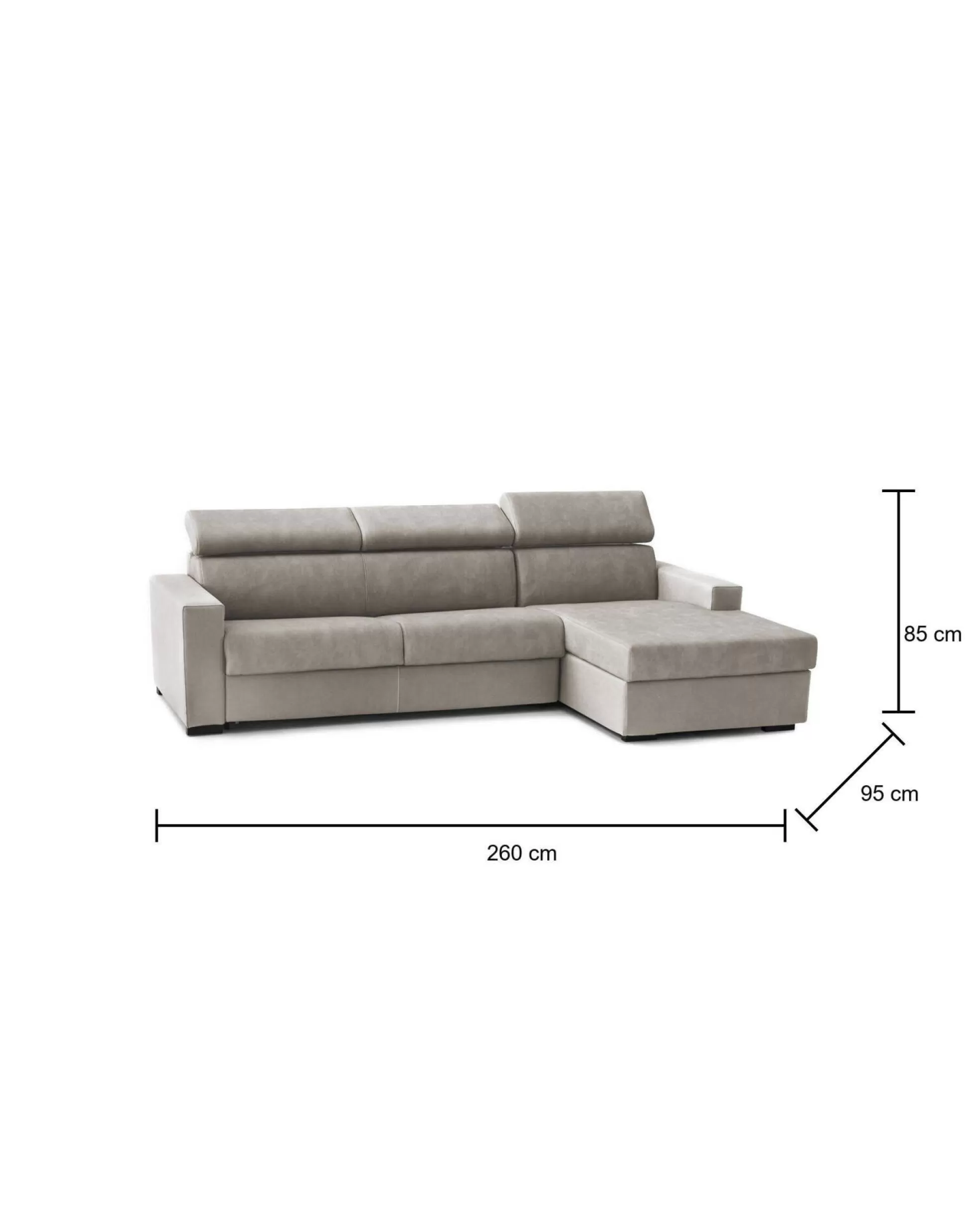 Dmora Divani Letto Con Penisola<Divano letto con penisola Alibella, Cm 260x95h85,