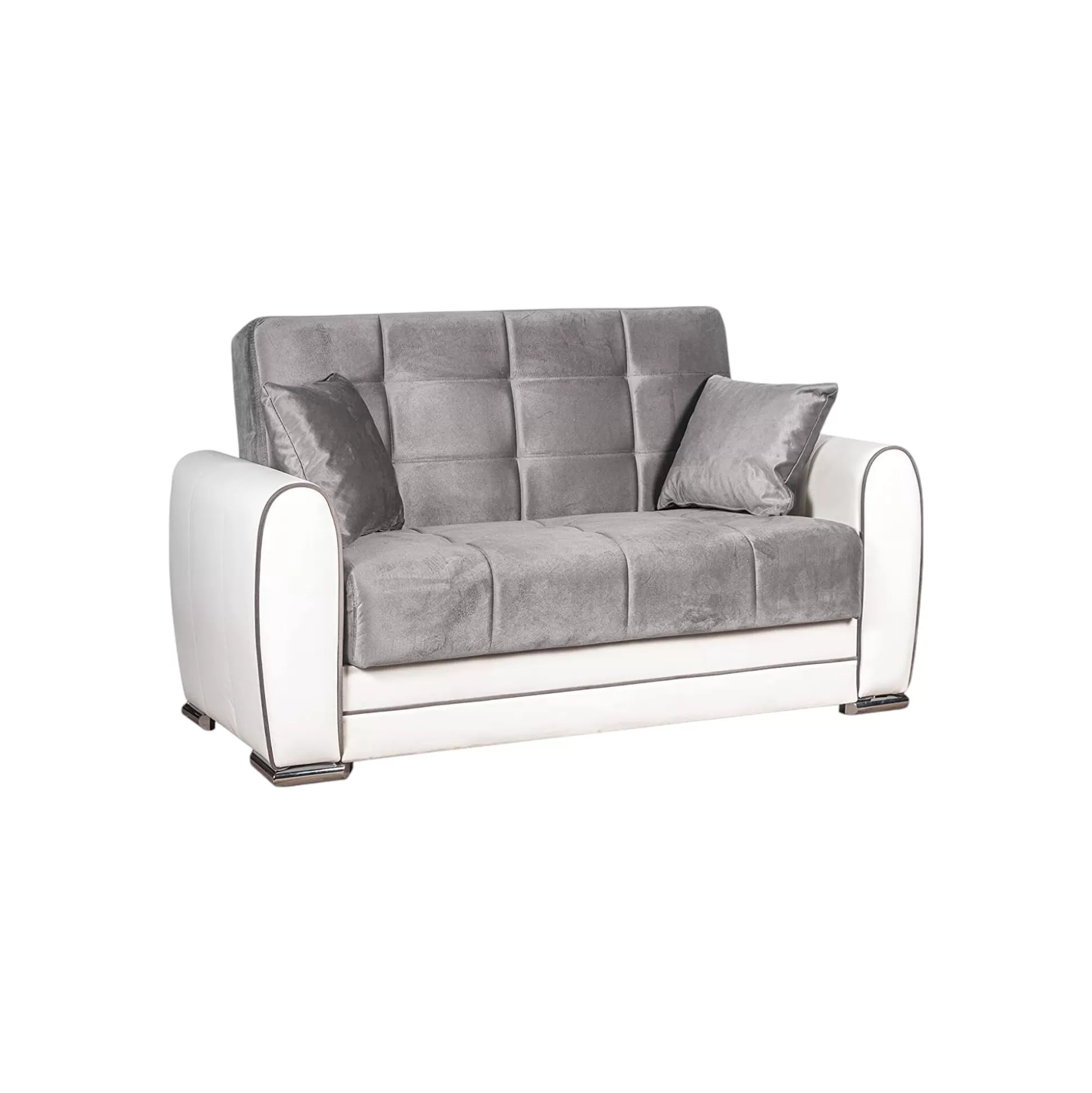 Dmora Divani Letto Con Penisola<Divano letto con penisola Aloe, 163x84h91 cm, Bianco e Grigio