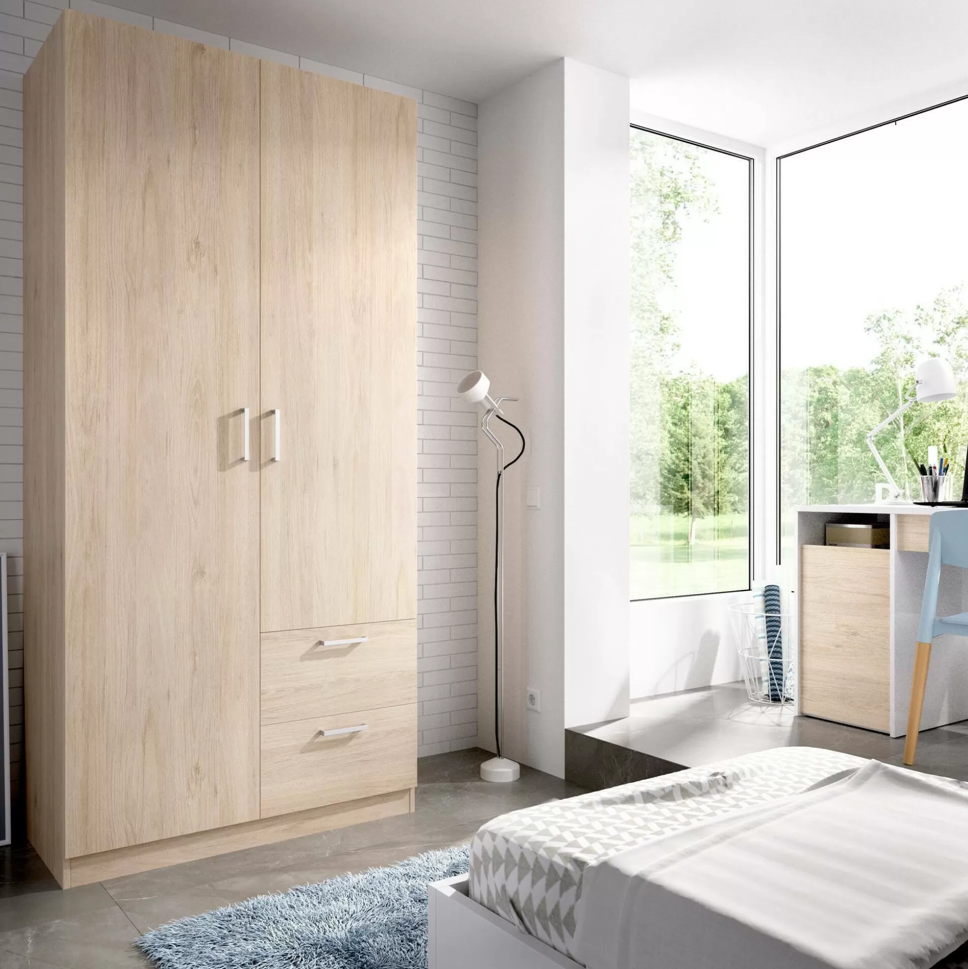 Dmora Guardaroba 2 Ante<Guardaroba 2 ante Amp, 100x52h215 cm,