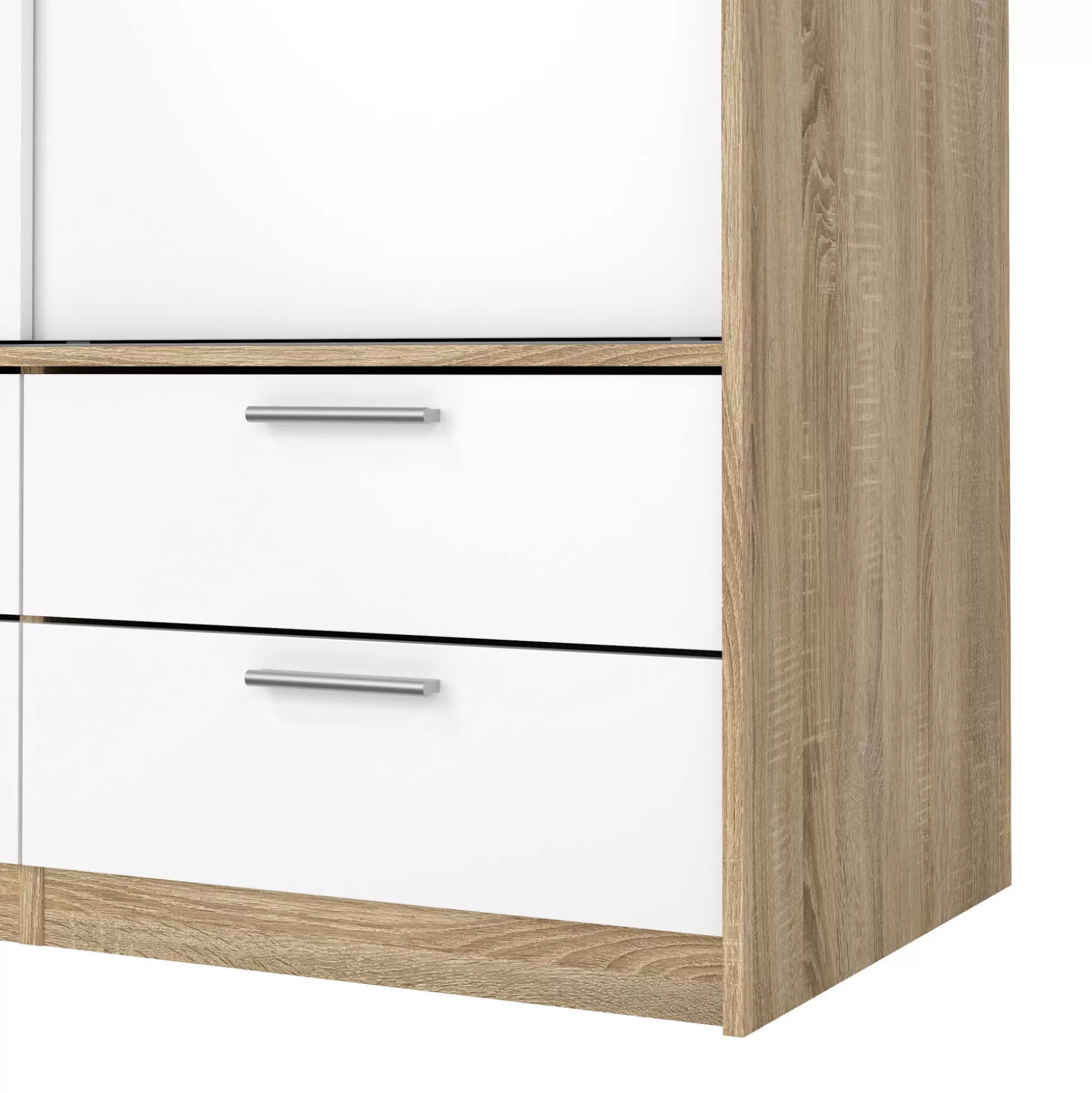 Dmora Guardaroba 3 Ante<Guardaroba 3 ante Anabelle, Mobile camera da letto, Cabina armadio portabiti, Armadio appendiabiti, 181x60 h200 cm, Quercia e Bianco