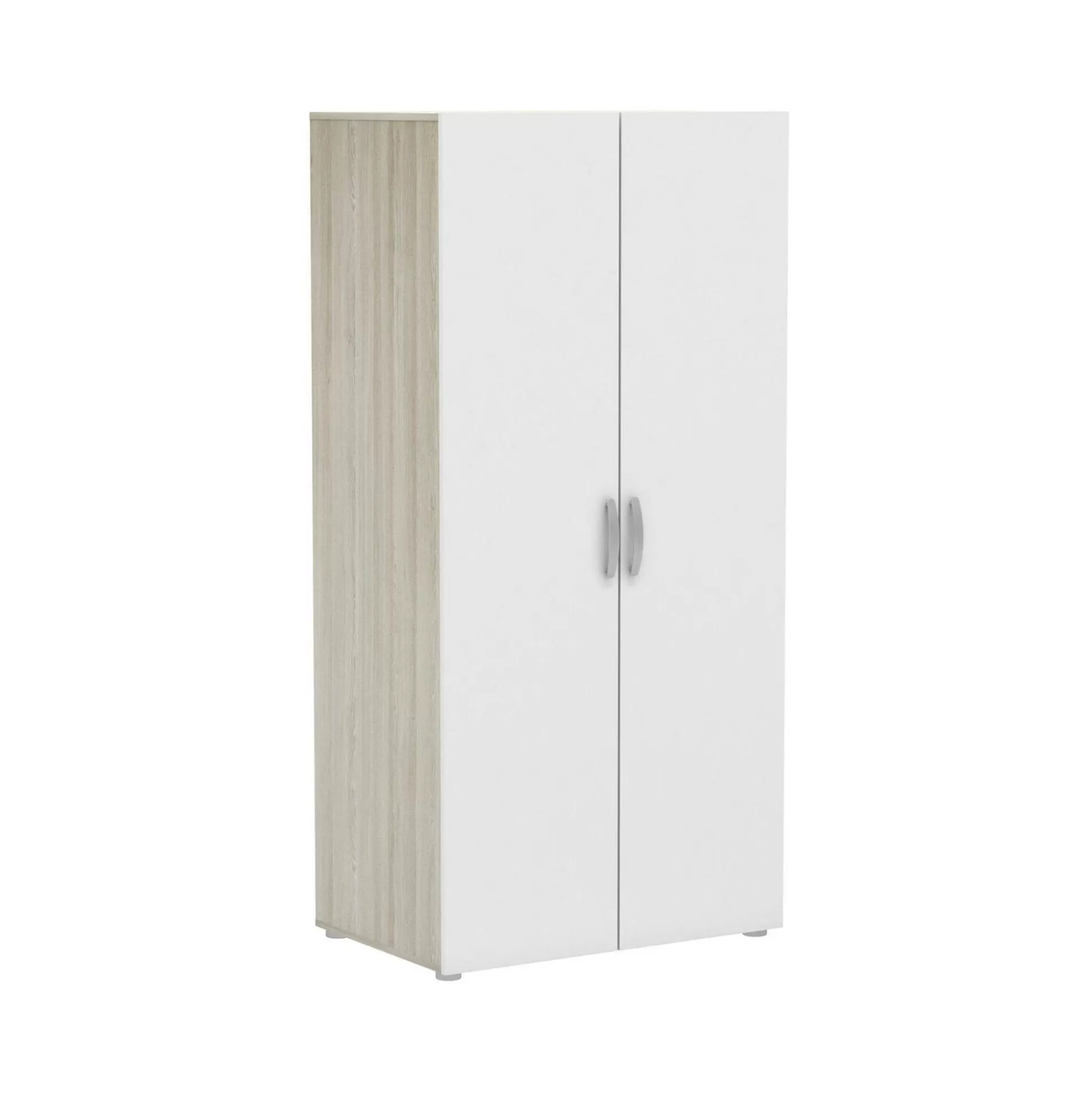 Dmora Armadi Multiuso 2 Ante<Guardaroba 2 ante Barge, 79x52 h166 cm, Rovere e Bianco opaco