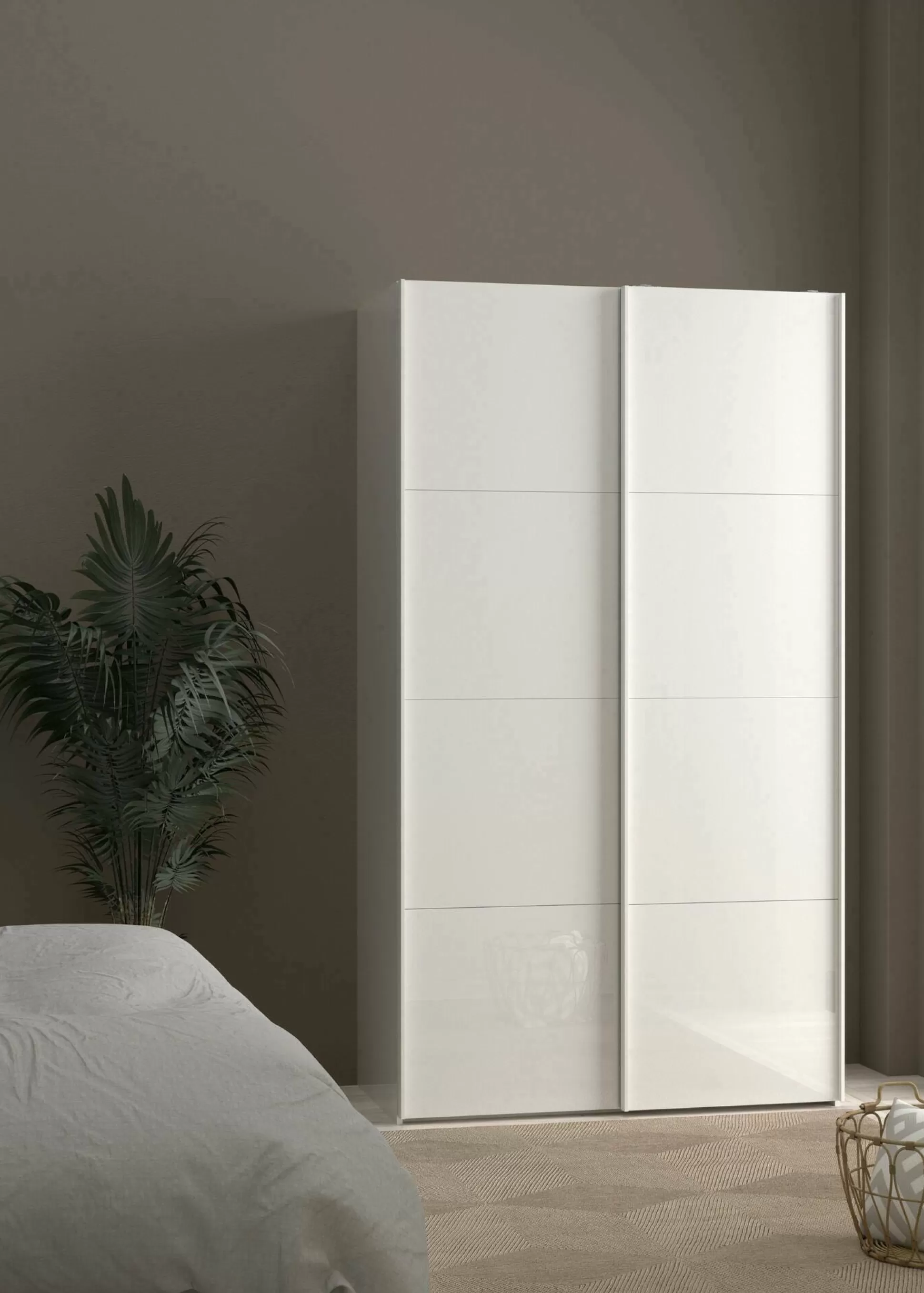 Dmora Guardaroba 2 Ante<Guardaroba 2 ante Fabre, Mobile camera da letto, Cabina armadio portabiti, Armadio appendiabiti, 62x122 h220 cm, Bianco