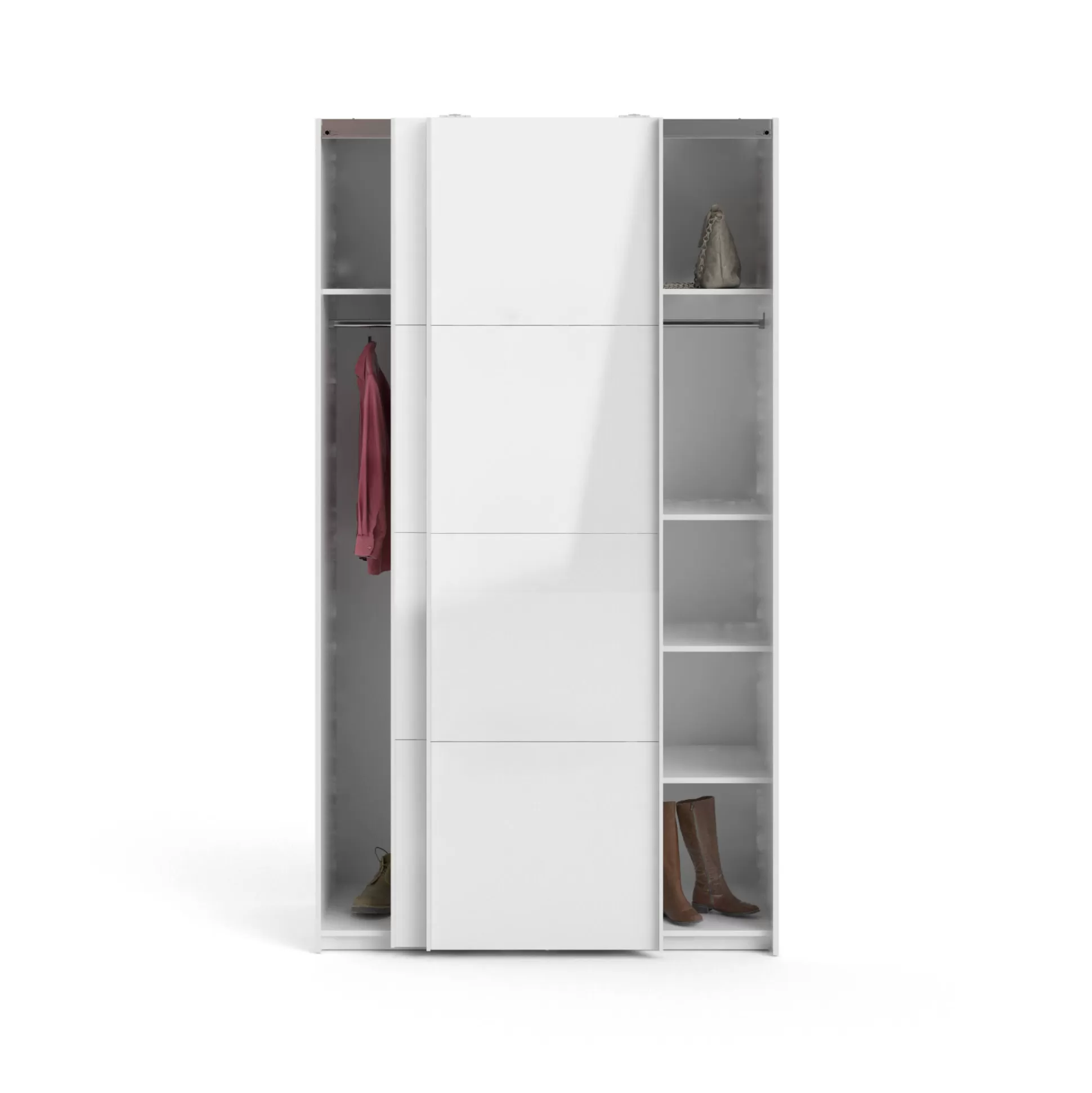Dmora Guardaroba 2 Ante<Guardaroba 2 ante Fabre, Mobile camera da letto, Cabina armadio portabiti, Armadio appendiabiti, 62x122 h220 cm, Bianco