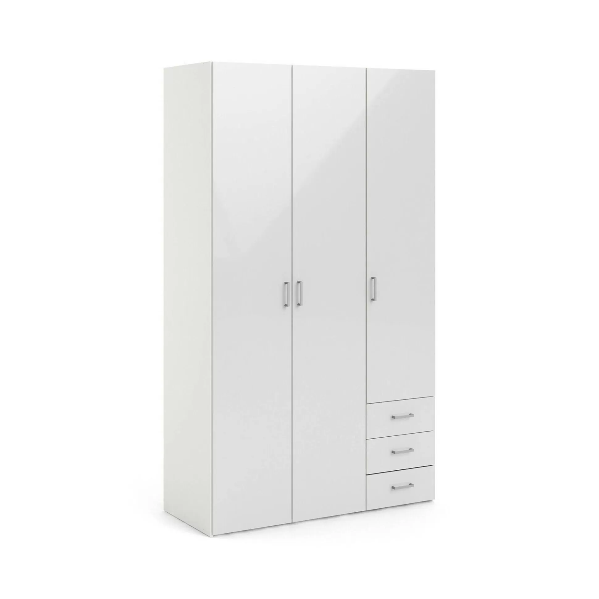 Dmora Guardaroba 3 Ante<Guardaroba 3 ante Suzette, Mobile camera da letto, Cabina armadio portabiti, Armadio appendiabiti, 116x50 h200 cm, Bianco