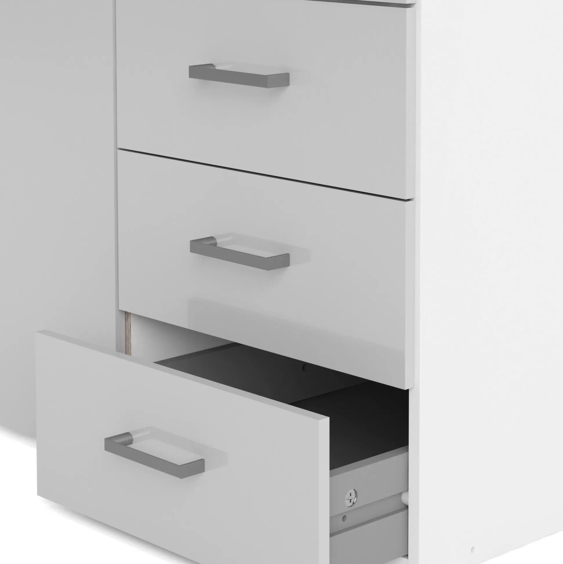 Dmora Guardaroba 3 Ante<Guardaroba 3 ante Suzette, Mobile camera da letto, Cabina armadio portabiti, Armadio appendiabiti, 116x50 h200 cm, Bianco