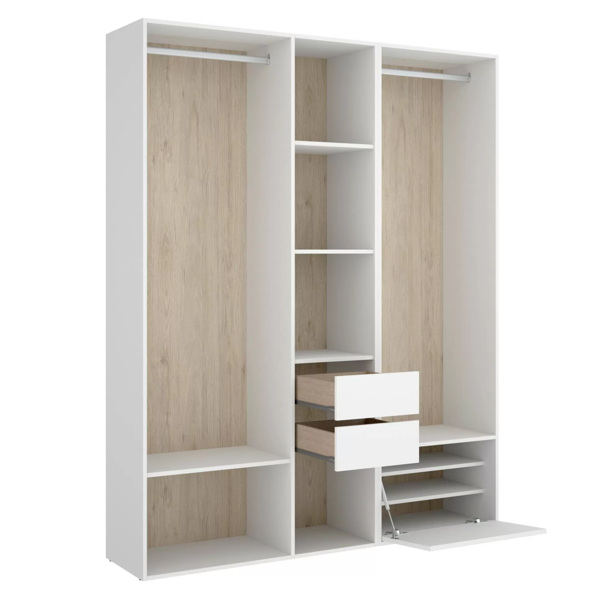 Dmora Altri Guardaroba<Guardaroba grande Dhorsche, 158x45 h205 cm, Bianco e Rovere