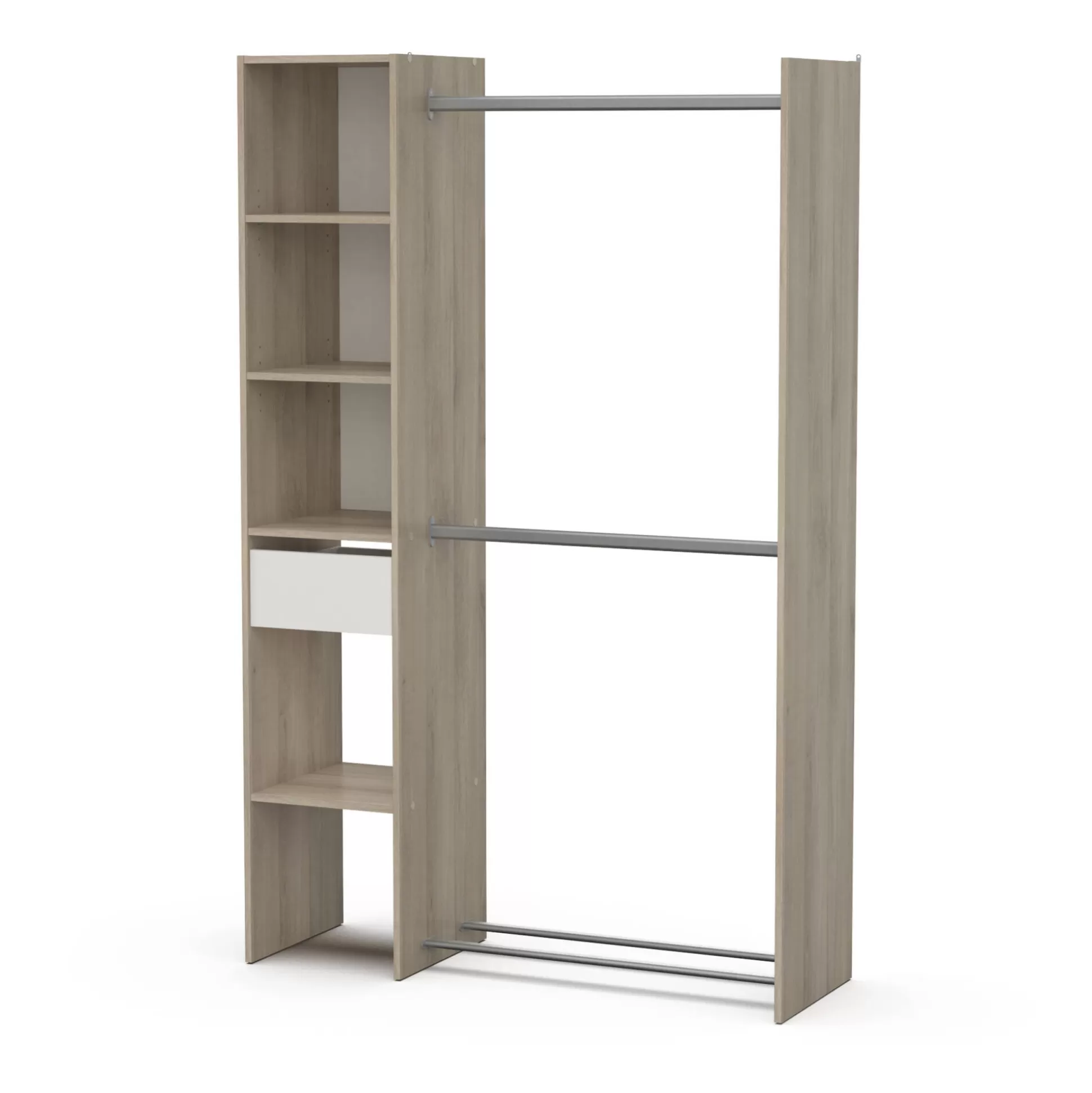 Dmora Altri Guardaroba<Guardaroba grande Floriana, 118x40 h183 cm, Rovere e Bianco opaco
