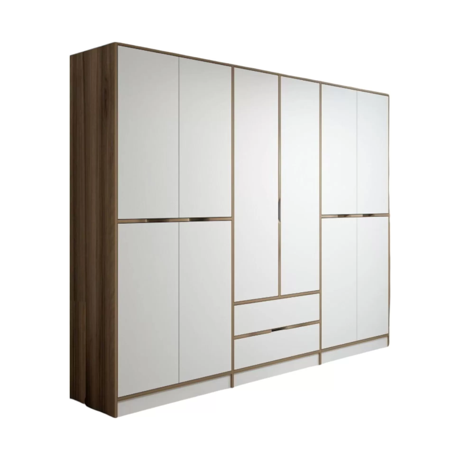 Dmora Altri Guardaroba<Guardaroba grande Gaspard, 277x52 h208 cm, Bianco e Oro