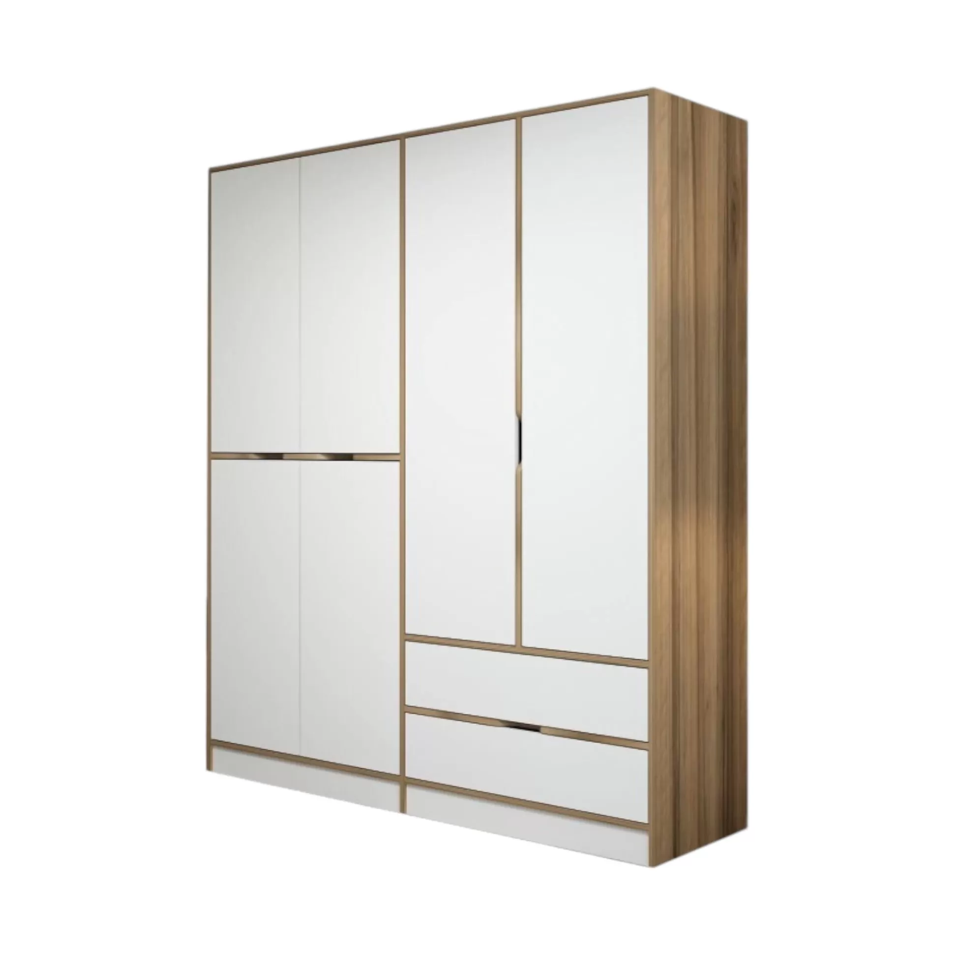 Dmora Altri Guardaroba<Guardaroba grande Odalys, 185x52 h208 cm, Bianco e Oro