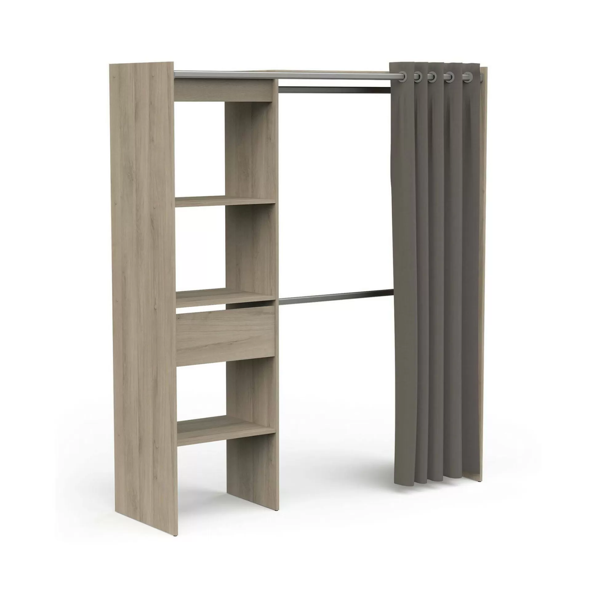 Dmora Altri Guardaroba<Guardaroba grande Serpentina, 167x50 h192 cm, Rovere e Bianco opaco