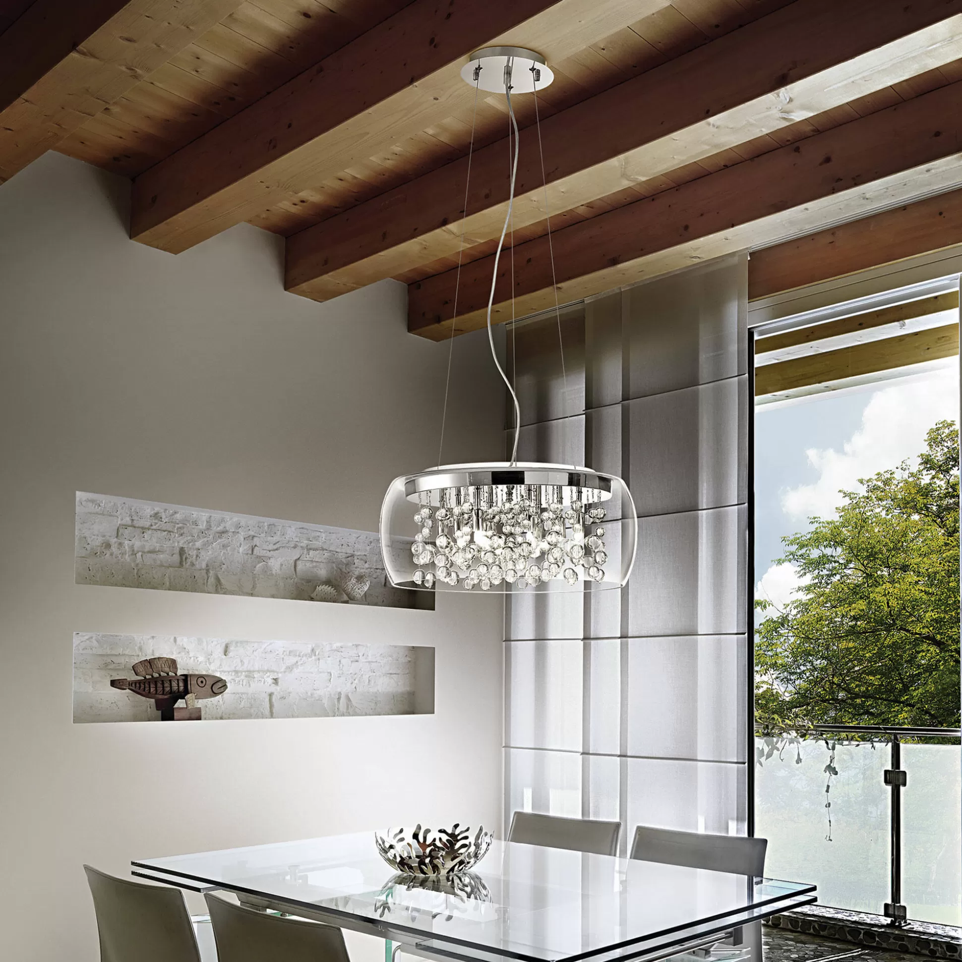 Dmora Lampade A Sospensione<Ideal-Lux - Lampada a sospensione AUDI-80 SP5 , 40 x 40 x h45 cm,