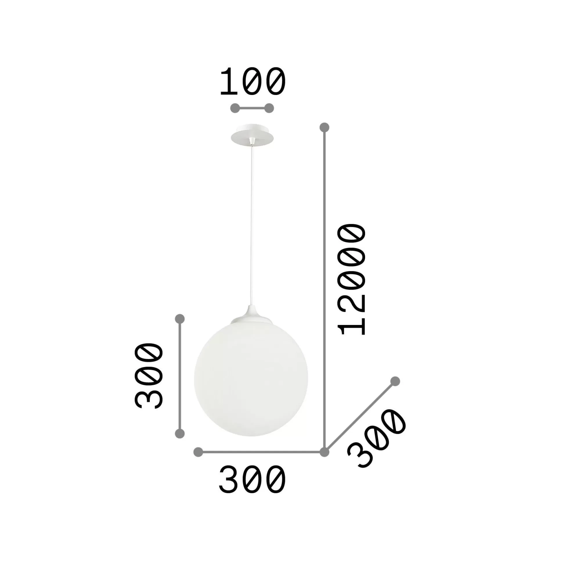 Dmora Lampade A Sospensione<Ideal-Lux - Lampada a sospensione BOA SP1 , 30 x 30 x h55 cm,