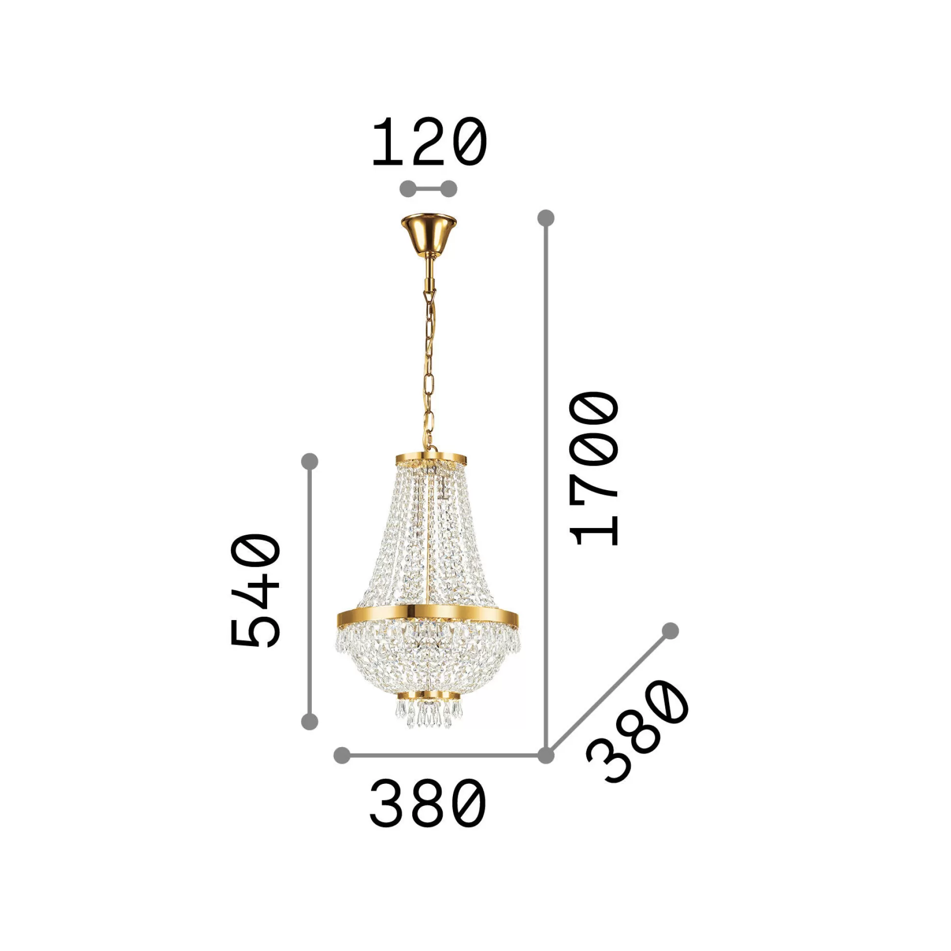 Dmora Lampade A Sospensione<Ideal-Lux - Lampada a sospensione CAESAR SP6 , 38 x 38 x h79 cm,